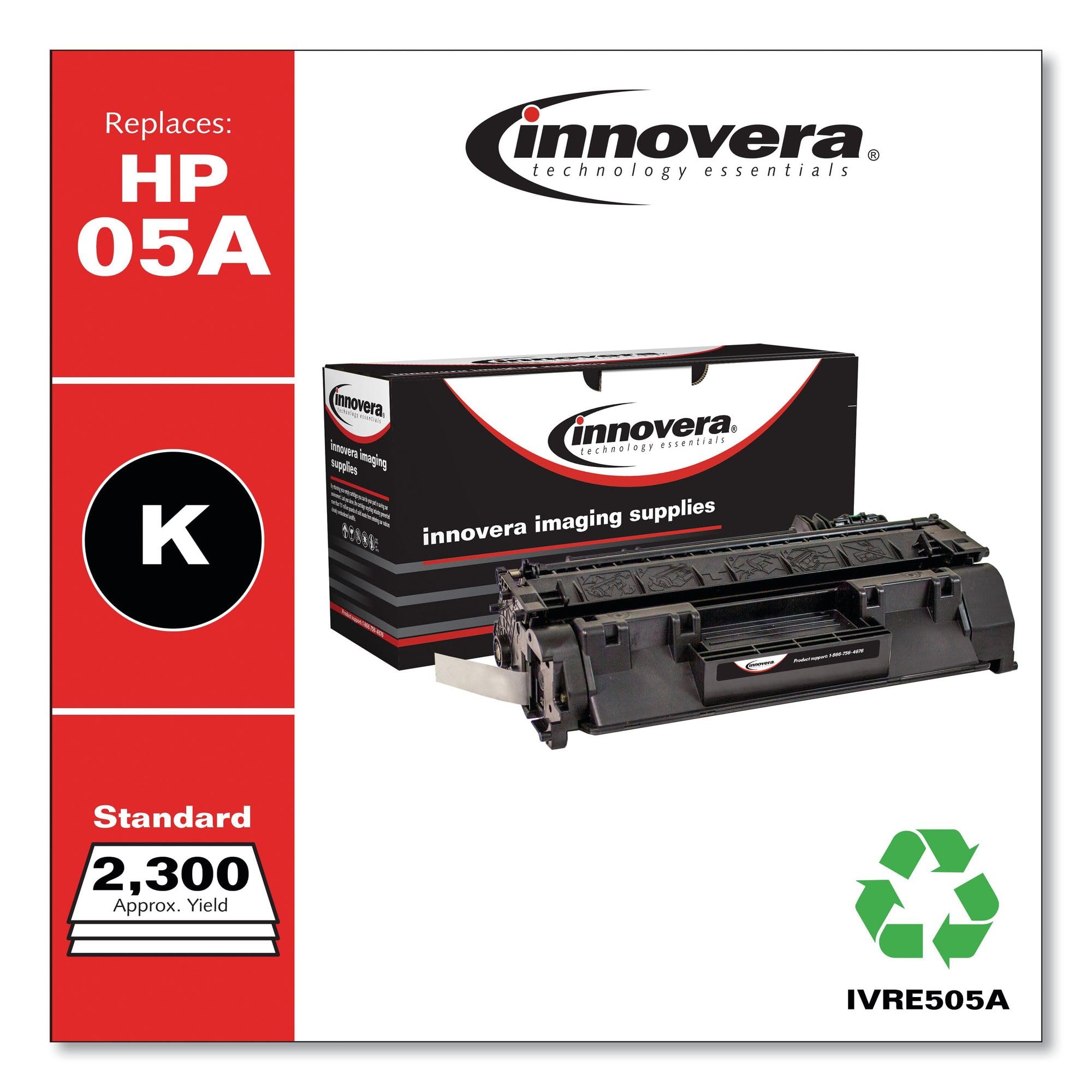 Innovera Ivre505A 2300 Page Yield Remanufactured Toner Replacement For 05A (Ce505A)   Black