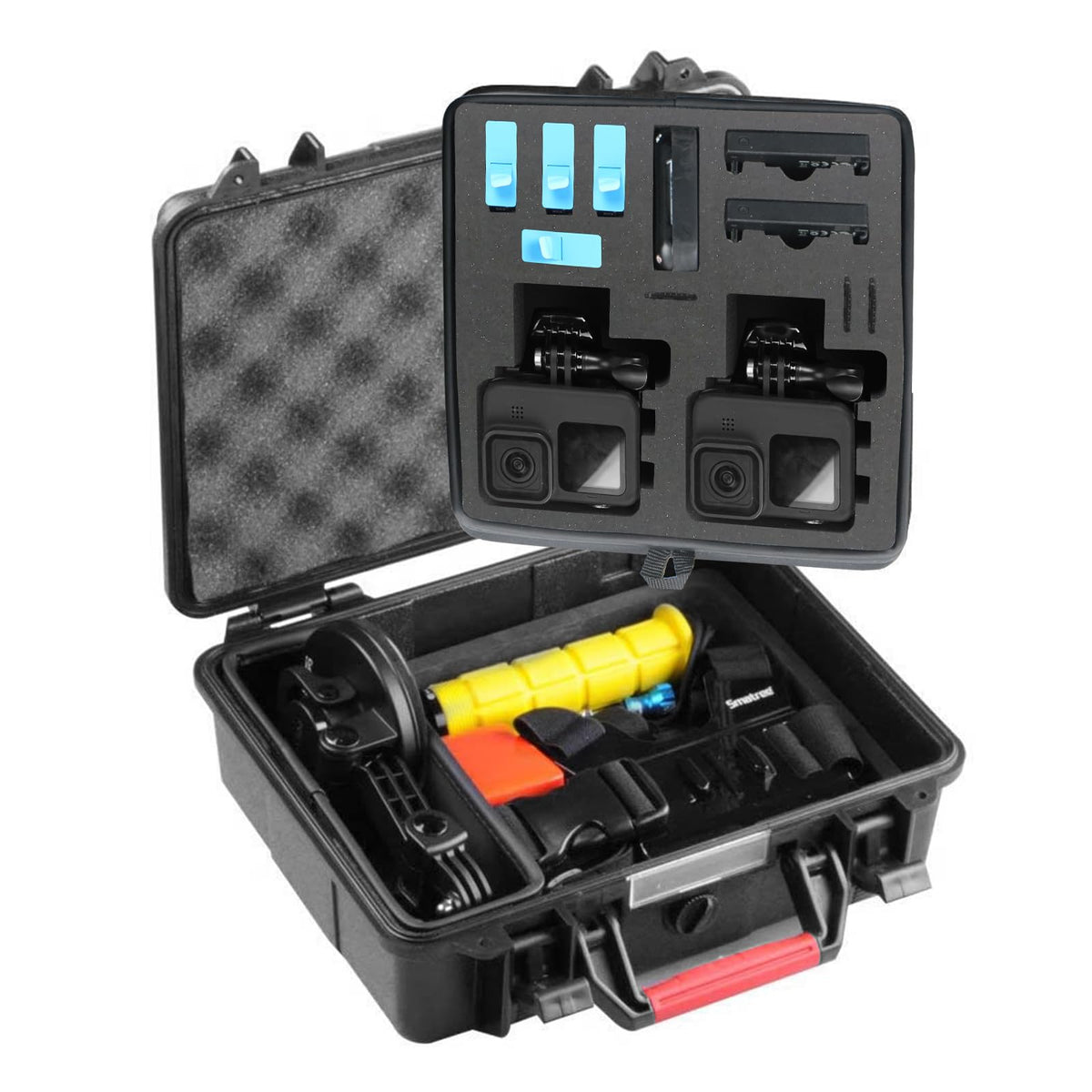 Smatree SmaCase GA500 Floaty/Water-Resist Hard Case Compatible for G*Pro 13/12/11/10/9/8/7/6/5/4/3 Plus/3/2018, AKASO Brave 7 LE, DJI Osmo Action, 7.9 Liter Update(Camera and Accessories Not Included)