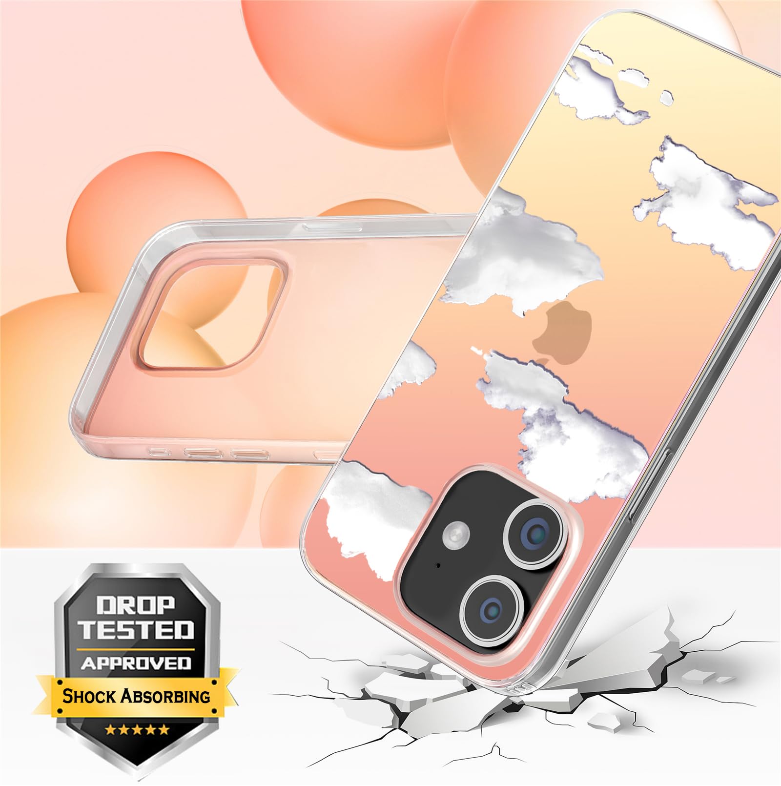 I Mgae In Ar Cute Clear Crystal Case For Iphone 12,For Iphone 12 Pro 6.1 Inch 2020 Released,Shockproof Pc+ Tpu Bumper Protective