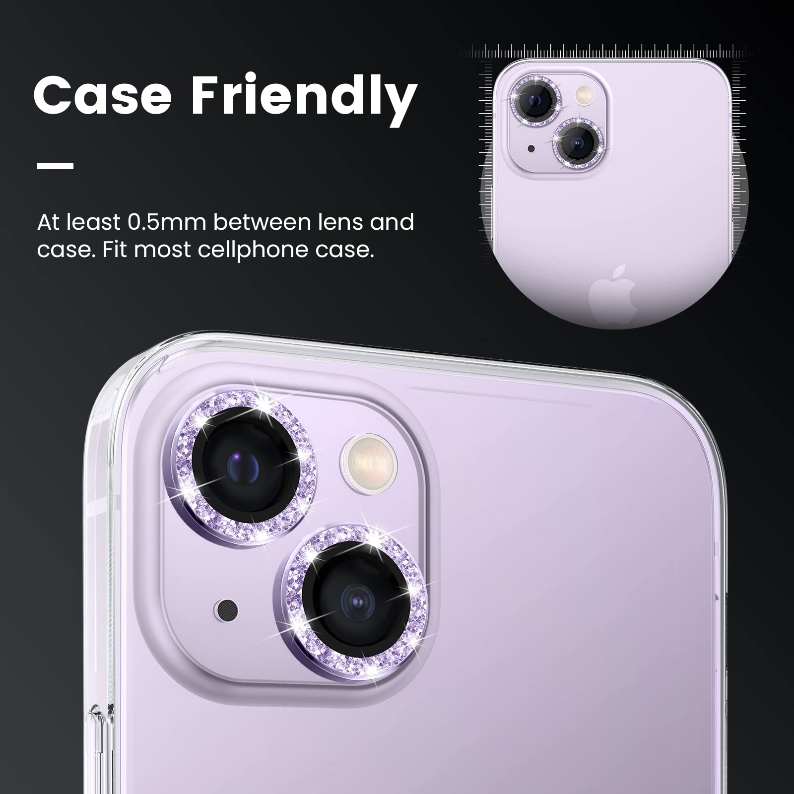 Tensea 21Pcs] For Iphone 14 Iphone 14 Plus Camera Lens Protector, 9H Tempered Glass Camera Cover Screen Protector Metal Individu