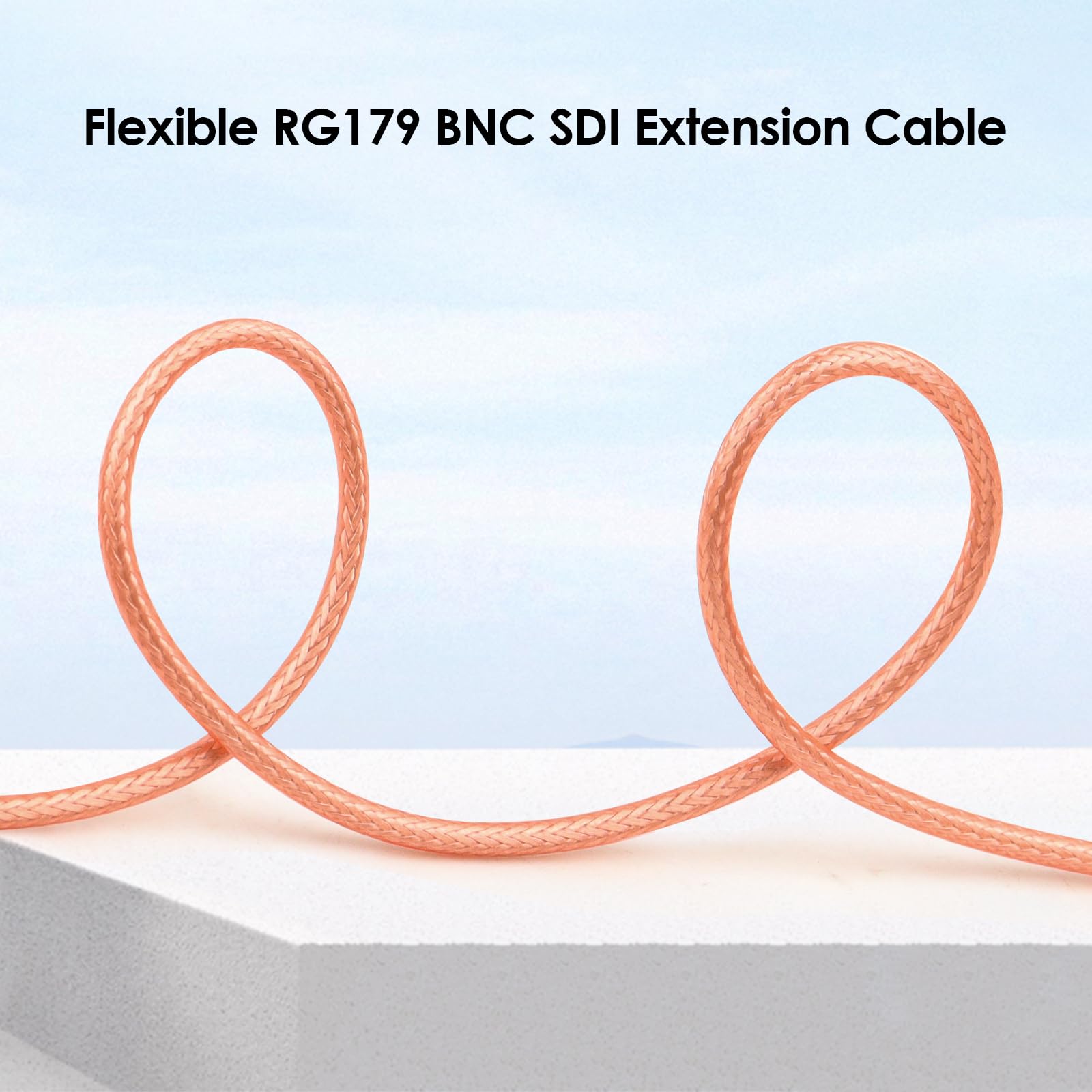 Xrds  Rf Sdi Cable 10Ft, Flexible Bnc To Bnc Right Angle Video Cable 75 Ohm Rg179 Bnc Male Extension Cable For 3G/6G Hd Sdi Came