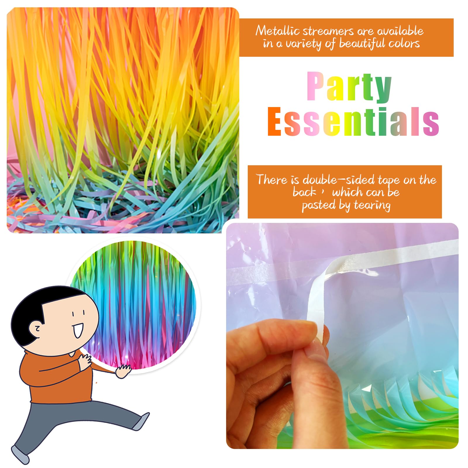 3 Pack Backdrop Pastel Rainbow Foil Fringe Backdrop Curtains Dance Party Decorations Photo Booth Props For Bachelorette Decorati