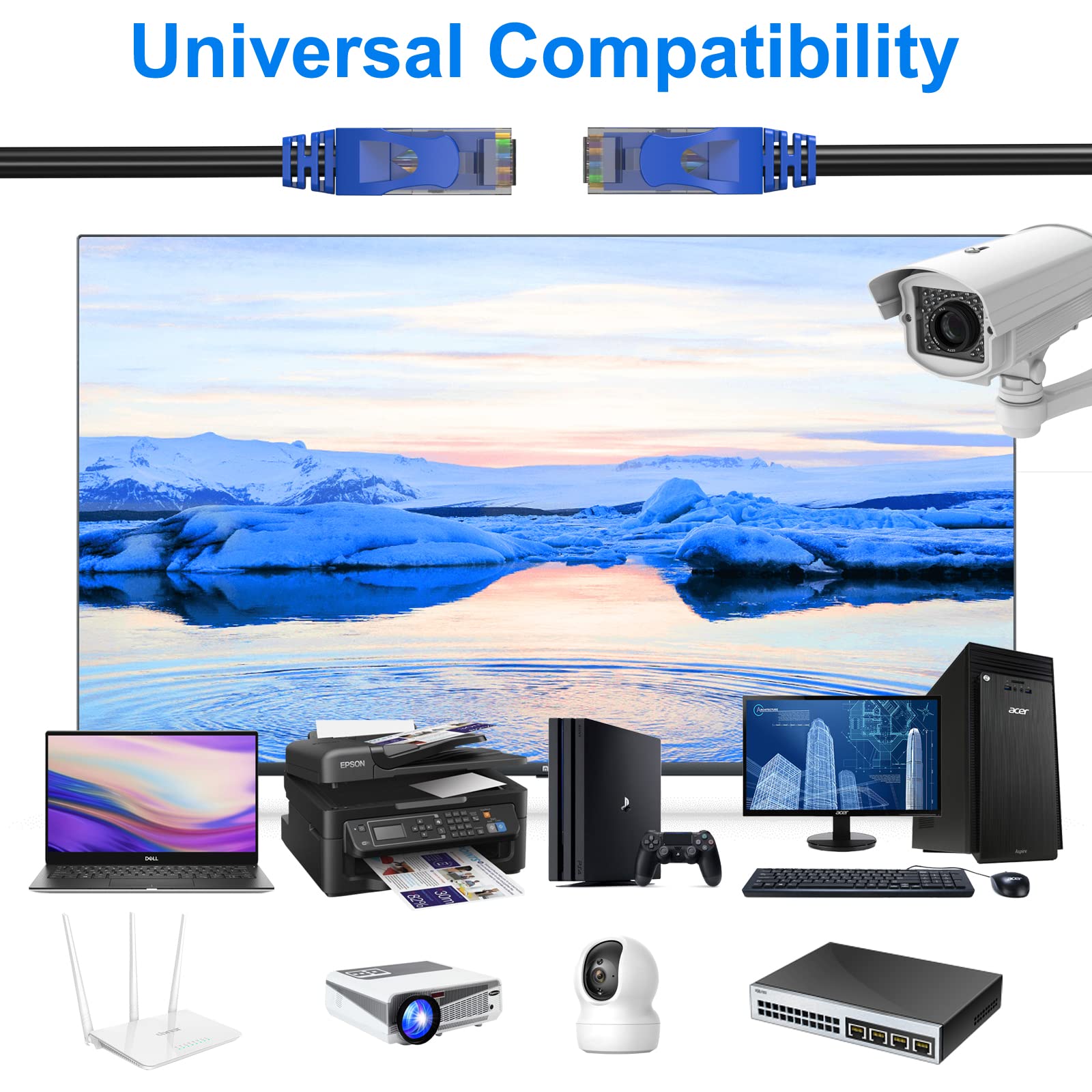 250Ft Cat6 Outdoor Ethernet Cable, In Ground, Heavy Duty Direct Burial, 24Awg Cca Patch Cord, Poe, Utp, Waterproof, Lldpe Uv Resistant, Network, Internet, Lan, Cat 6 Cable 250 Feet With 25 Cable Ties