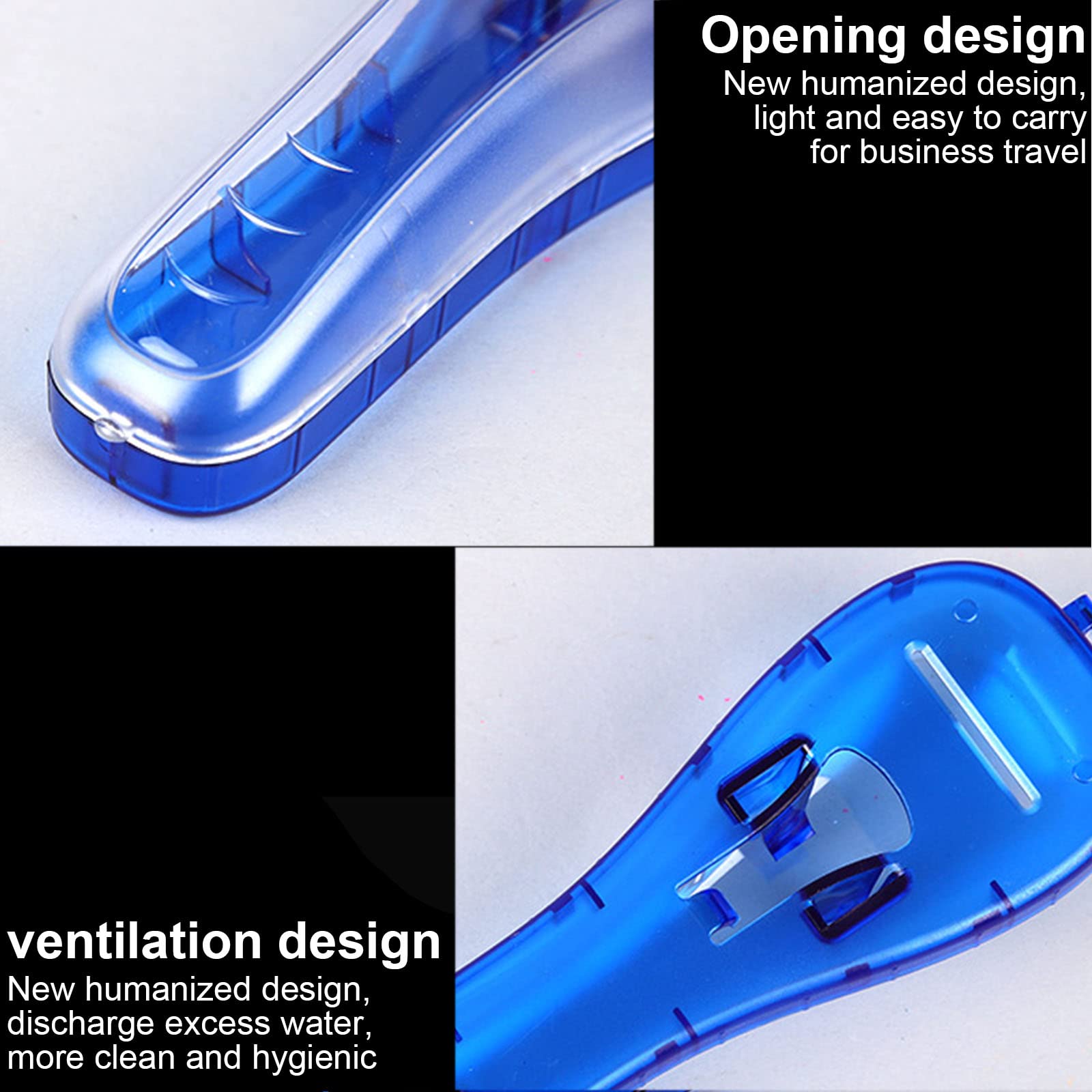 2Pcs Linmei Razor Case Compatible With Gillette Fusion Proglide Razors Manual Razor Trimmer Protector Men Razor Cover (Blue+Grey