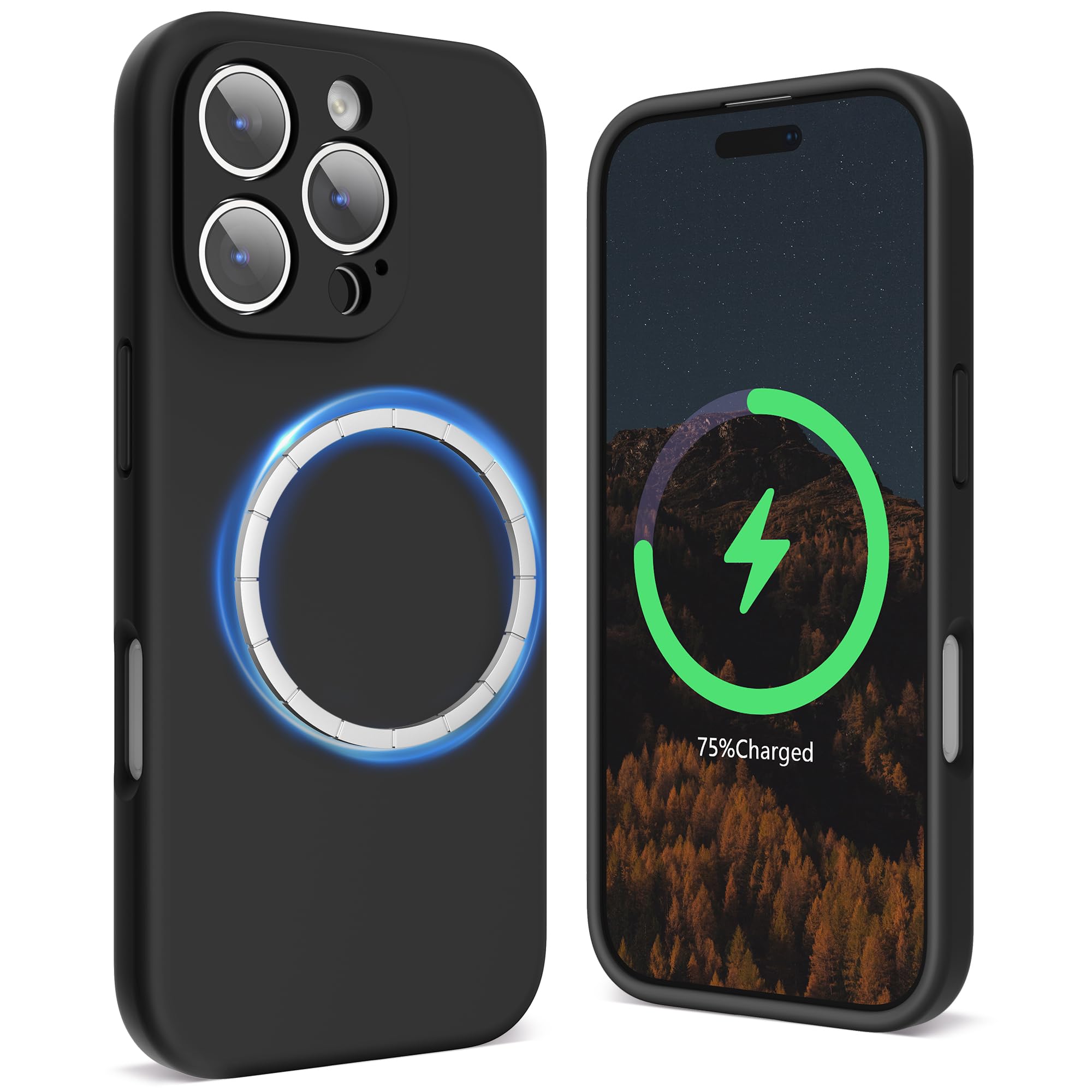 Surphy Designed For Iphone 16 Pro Case Compatible With Magsafe (6.3 Inch 2024), Liquid Silicone Phone Case (Camera Protective, S