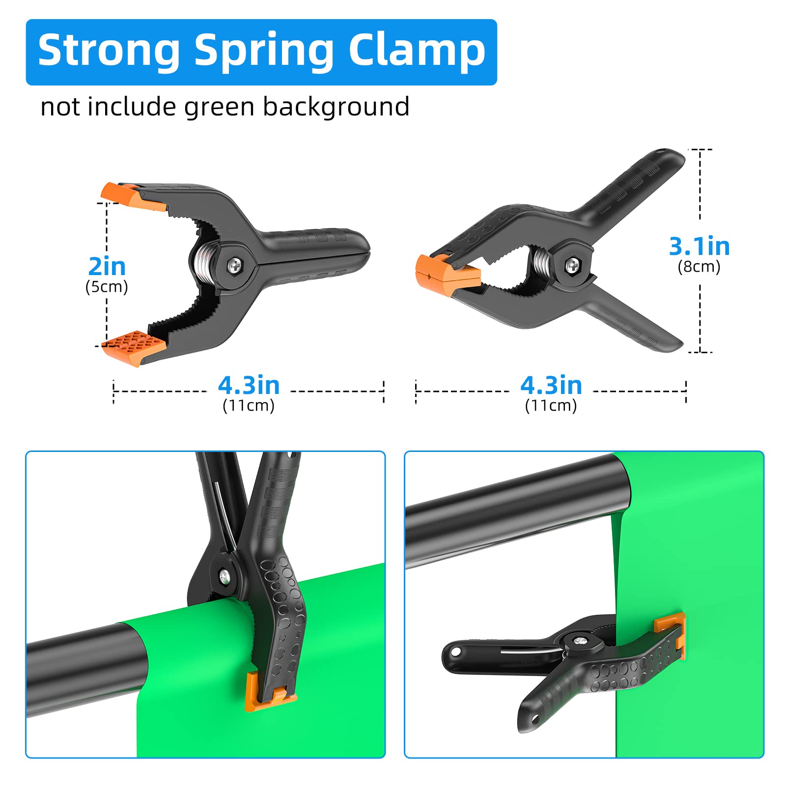 Emart 8.5 X 5Ft T Shape Portable Backdrop Stand, Background Support Stand Kit Adjustable Photo Backdrop Stand With 4 Spring Clam