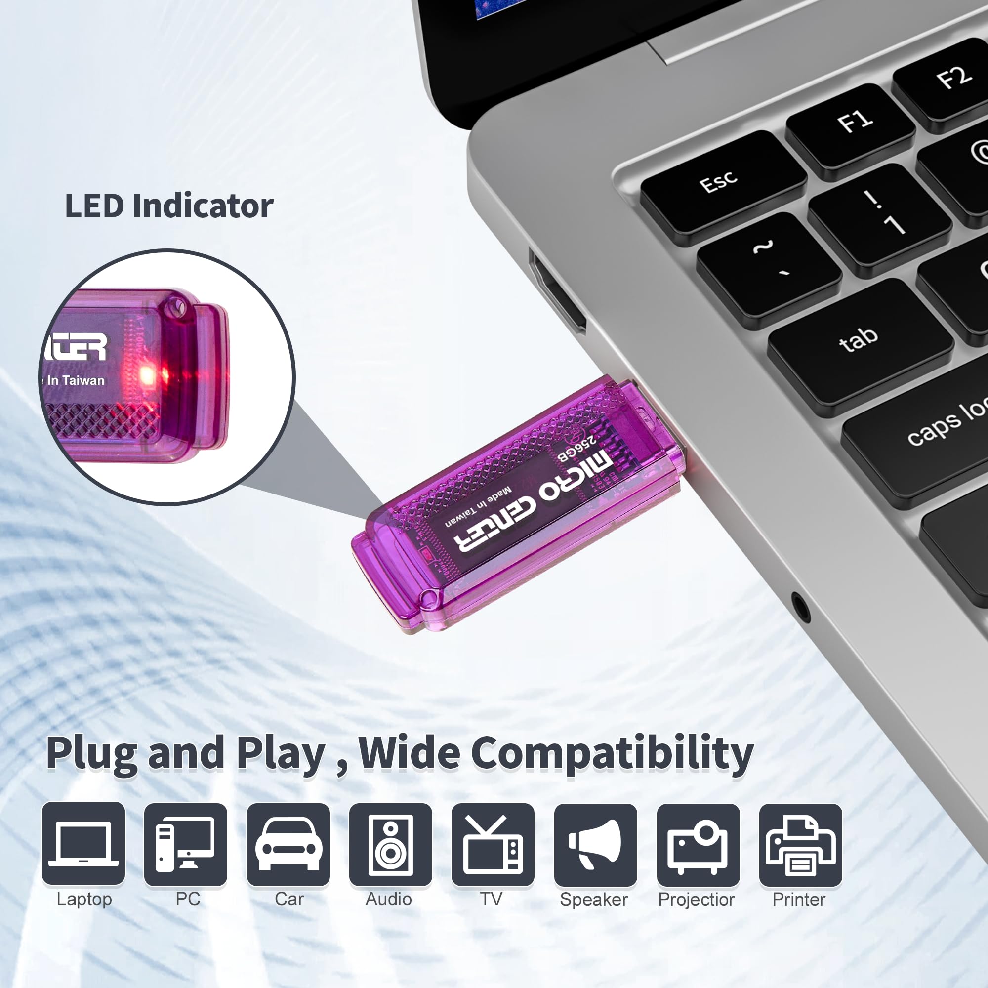 Inland Micro Center Super Speed 256Gb 2-Pack Ultra Flash Drive Usb 3.0/Usb3.1 Gen1 Memory Stick With Keychain Thumb Drive Photo