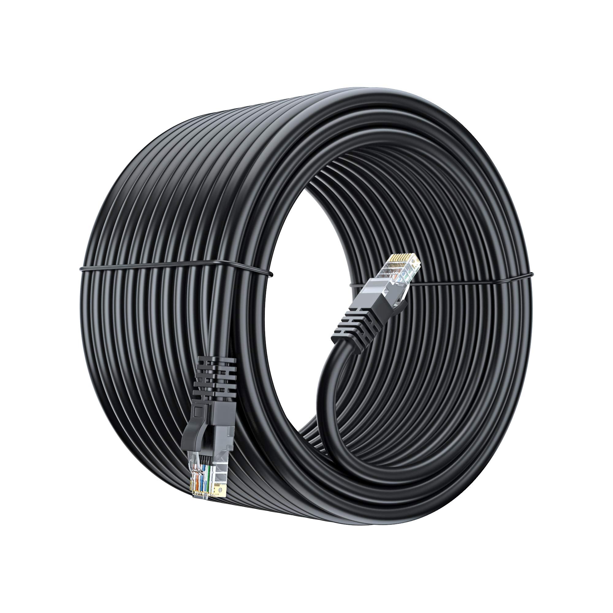 Maximm Cat 6 Ethernet Cable 150 Ft, 100% Pure Copper, Cat6 Cable Lan Cable, Internet Cable, Patch Cable And Network Cable   Utp (Black) 150 Feet