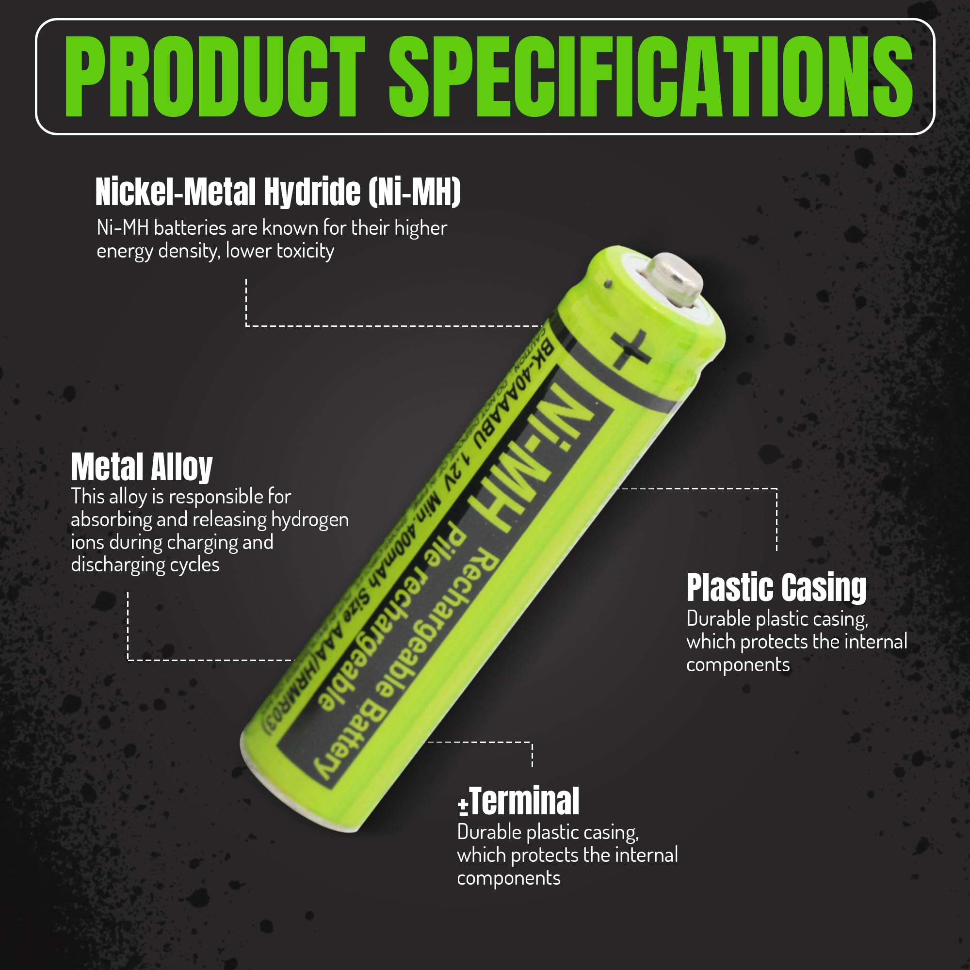Rocketbus 4 Bk 40Aaabu 1.2V 400Mah Ni Mh Rechargeable Battery Packs For Panasonic Cordless Phone System Bk40Aaabu