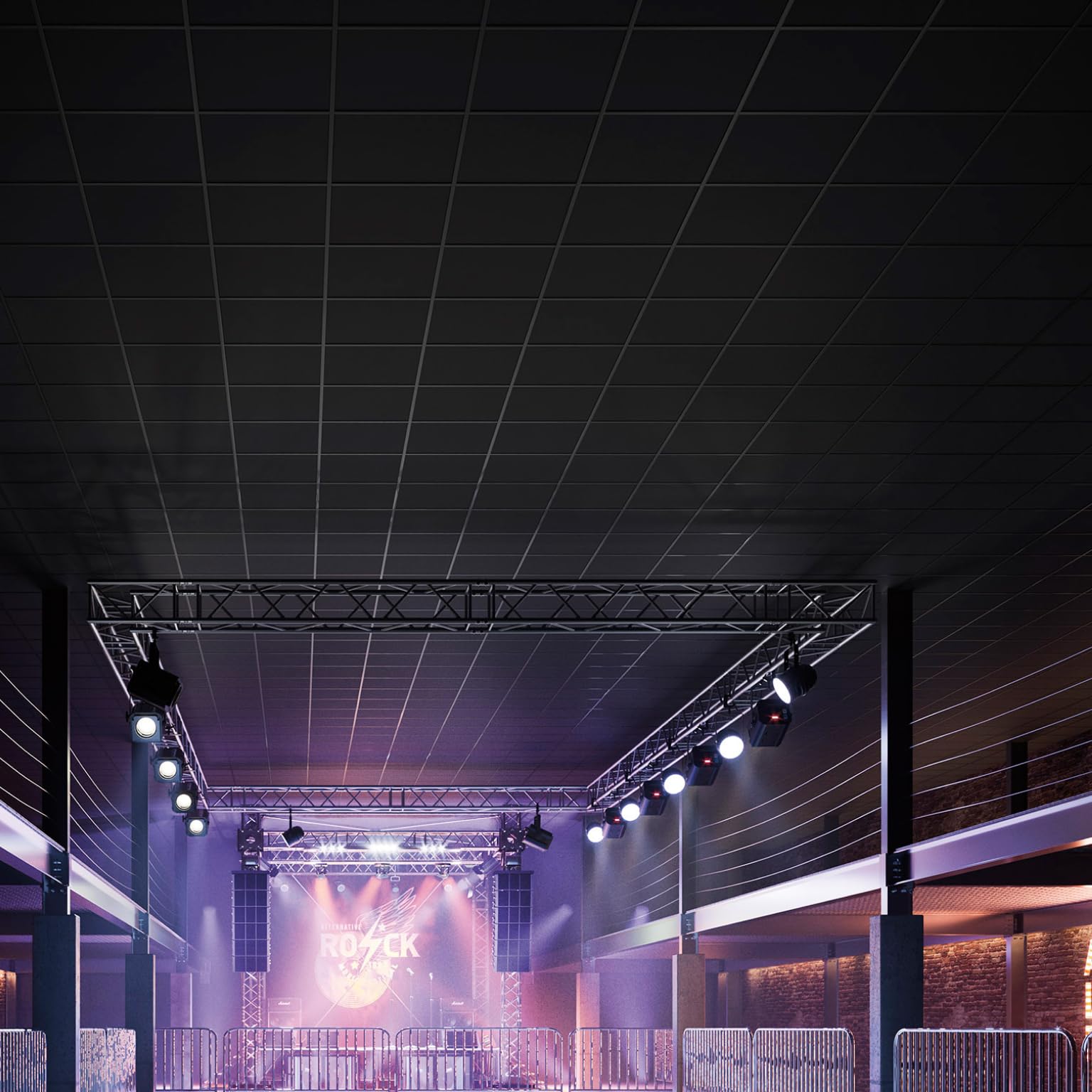 Backstage Ceiling Armstrong Ceiling Tiles; 2x2 Ceiling Tiles - 12 pcs Black; Acoustic ...