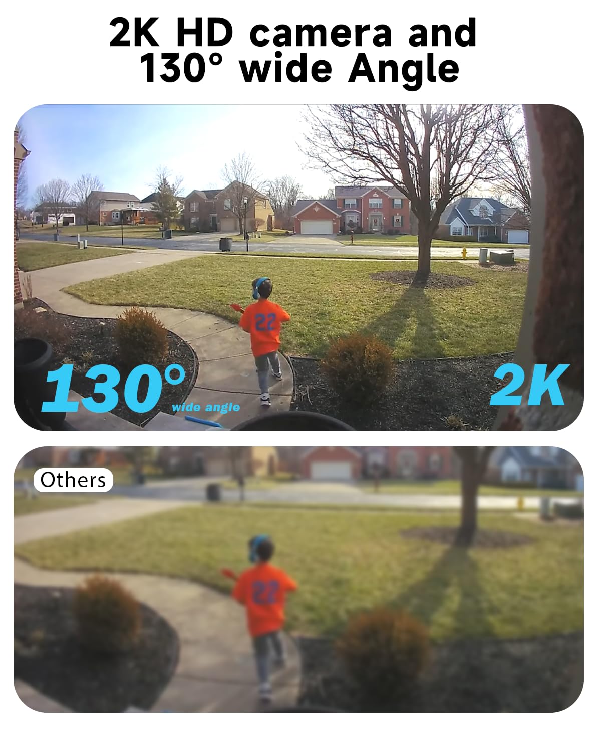 Richcho 2Pack Wireless Security Camera Outdoor, 2K Color Night Vision 130 Viewing Angle Ai Motion Detection 2 Way Talk Battery P