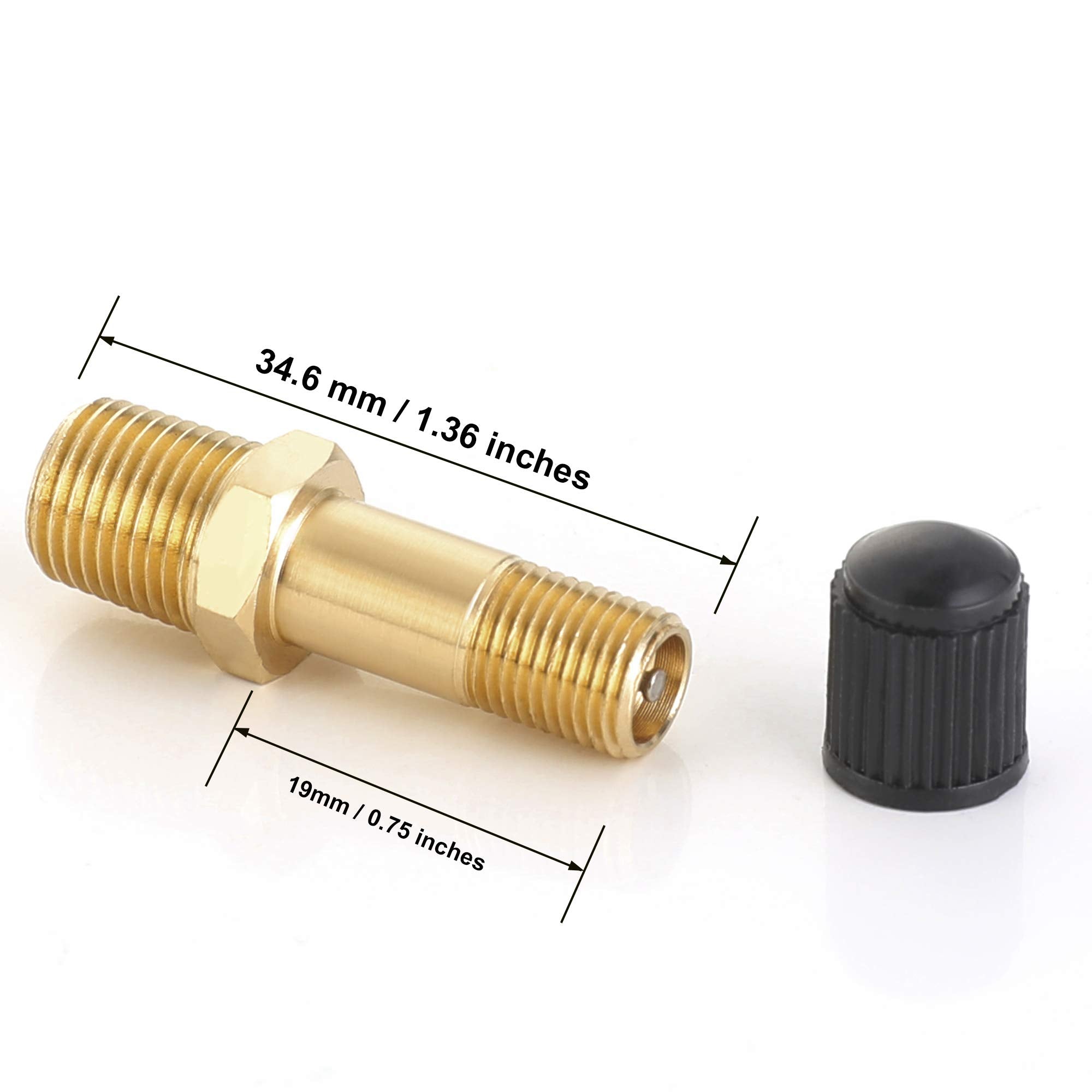 Hromee Air Tank Valve 1/8'' Mnpt, 4 Pieces Brass Fill Valve With Caps, Using With Compressed Air Tank