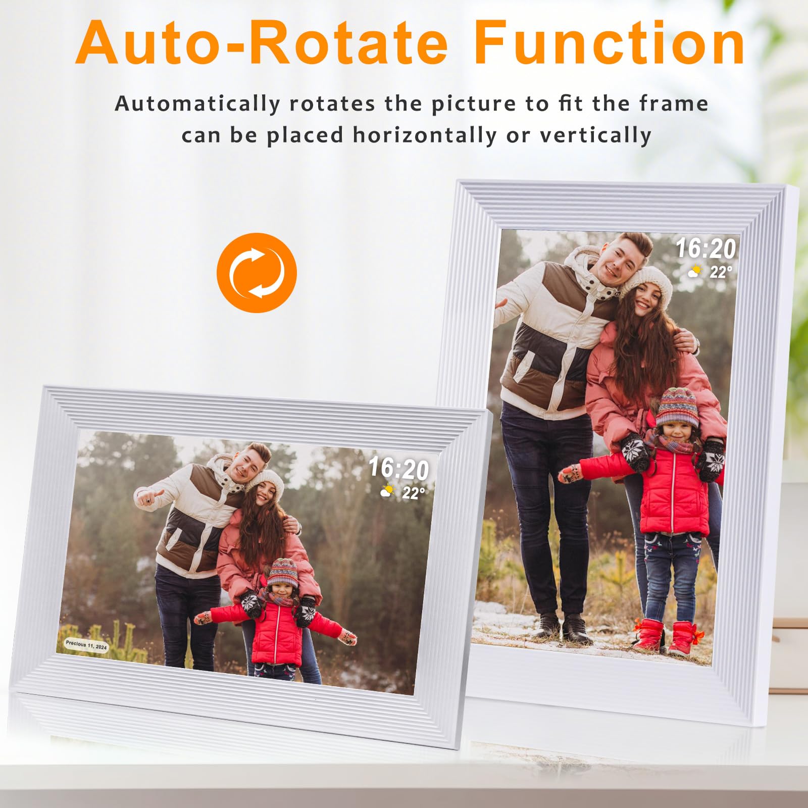 Frameo Digital Picture Frame Wifi 10.1 Inch Digital Photo Frame, 16Gb Memory, 1280 * 800 Hd Touch Screen, Auto Rotate, Pictures