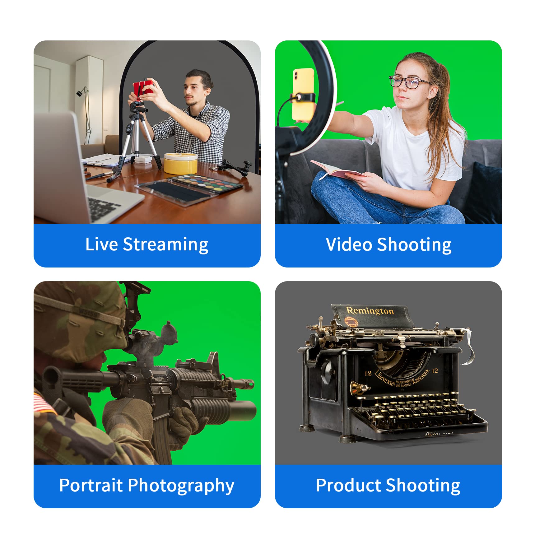 Selens Small Collapsible Backdrop Double Sided Grey Green Screen 2 In 1 Pop Up Background With Carrying Bag For Youtube Streamin