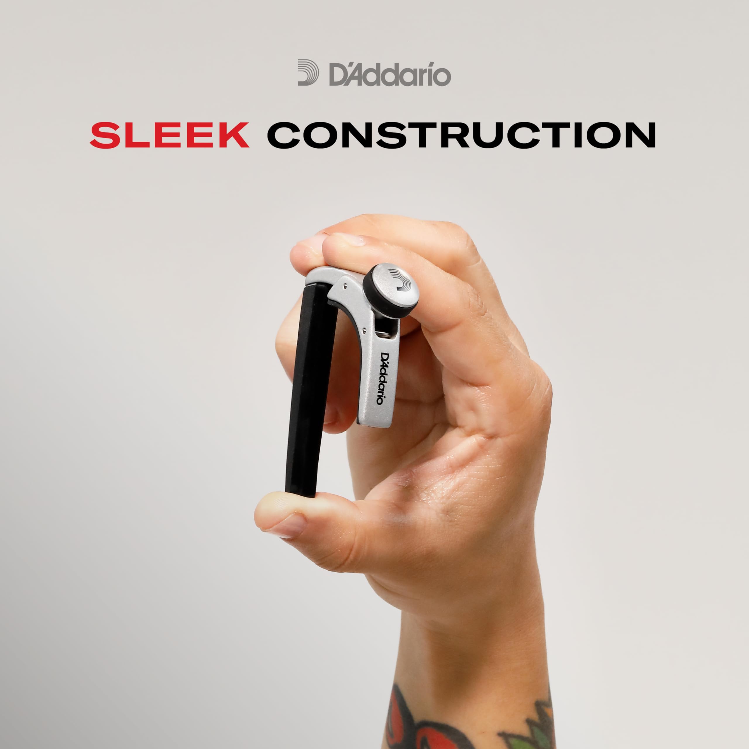 D'Addario Guitar Capo   Pro Plus Capo   Ideal For Acoustic, Electric, Classical, & 12 String Guitars   Black