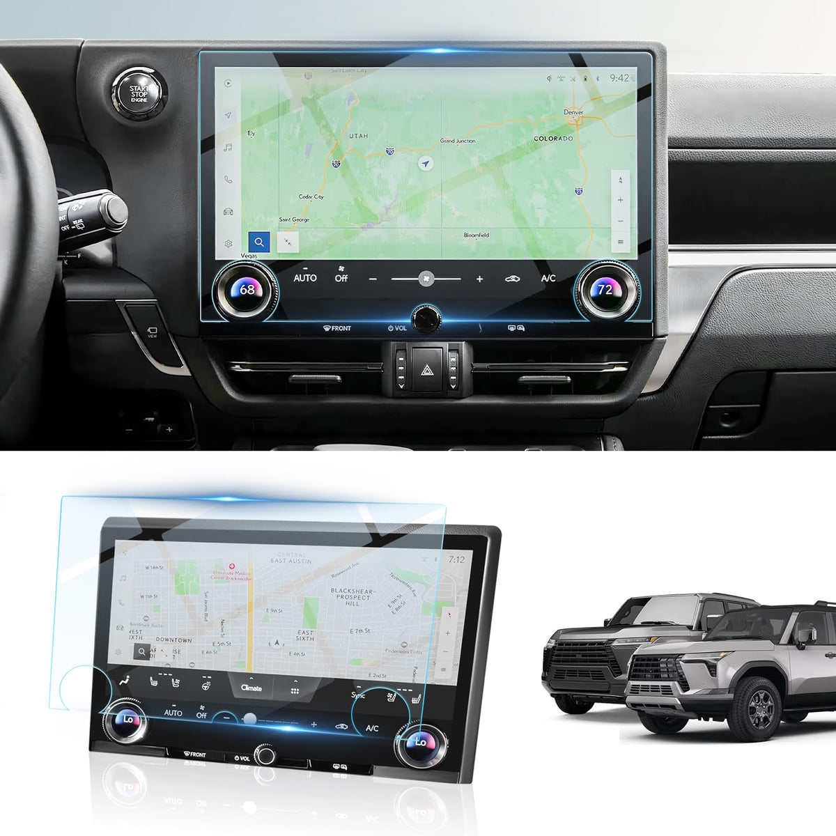 Bibibo For 2024 2025 Lexus Gx 550 Accessories Screen Protector 2024 2025 Lexus Gx 550 Premium/Luxury/ Overtrail 14' Display, 2024 2025 Lexus Gx 550 Tempered Glass Screen Protector [Anti Glare& Scratch Ultra-Clear] 2024 Lexus Gx 550