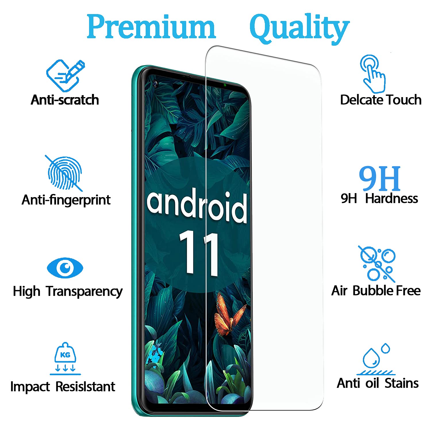 Kelolin [3 Pack] Screen Protector For Ulefone Note 11P (2021) Easy To Install, Anti Scratch, Anti Fingerprint, No Bubble, Hd Tem