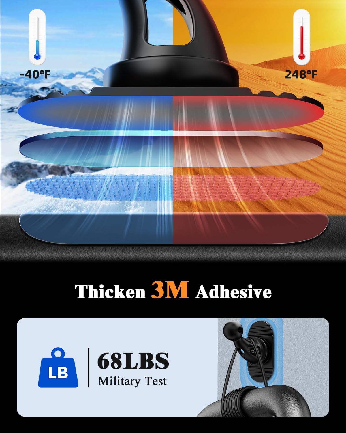 volport Magsafe Car Mount - Magnetic Phone Holder for Air Vent & Dashboard, Strong Magnet for iPhone 16/15/14/13/12 Pro Max & Samsung S24 Ultra, Black