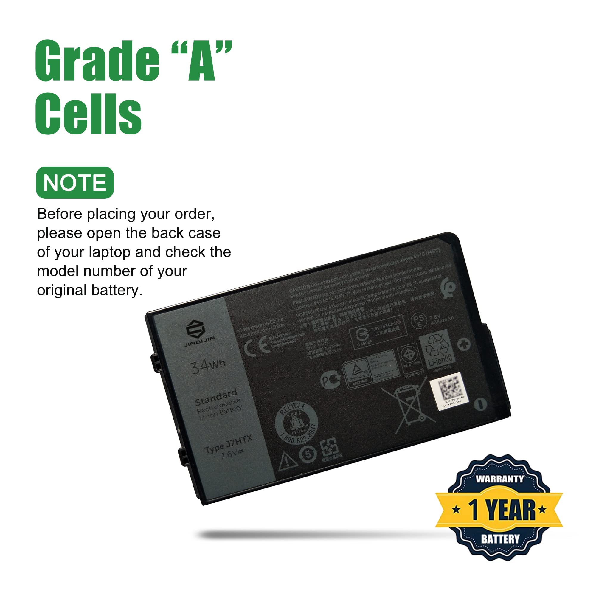 Jiazijia J7Htx 451 Bcdh Laptop Battery Replacement For Dell Latitude 7202 7212 7220 Rugged Extreme Tablet T03H T03H002 T03H T03H