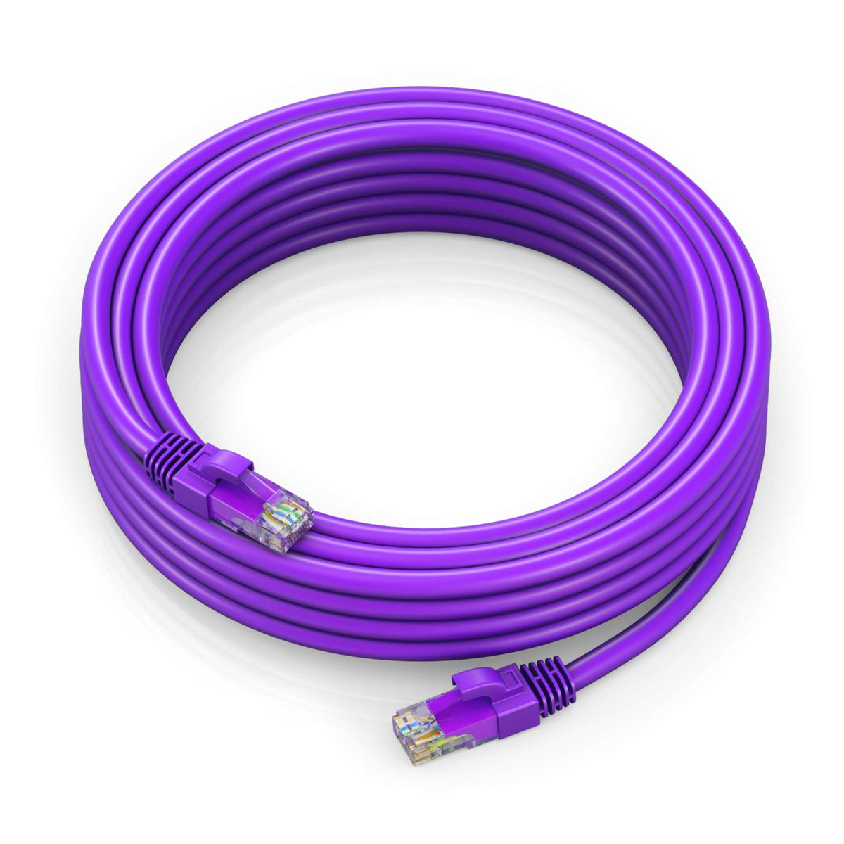 Maximm Ethernet Cable 50 Ft Cat6 High Speed Internet Network Lan Cable Cord, Outdoor Waterproof (Purple)