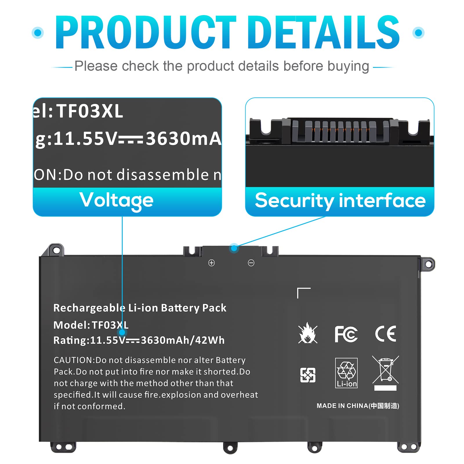 Asuncell 42Wh Tf03Xl 920070 855 920046 421 Battery For Hp Pavilion X360 15 Cc 15 Cd 15 Cc154Cl 15 Cc060Wm 15 Cc152Od 15 Cc055Od