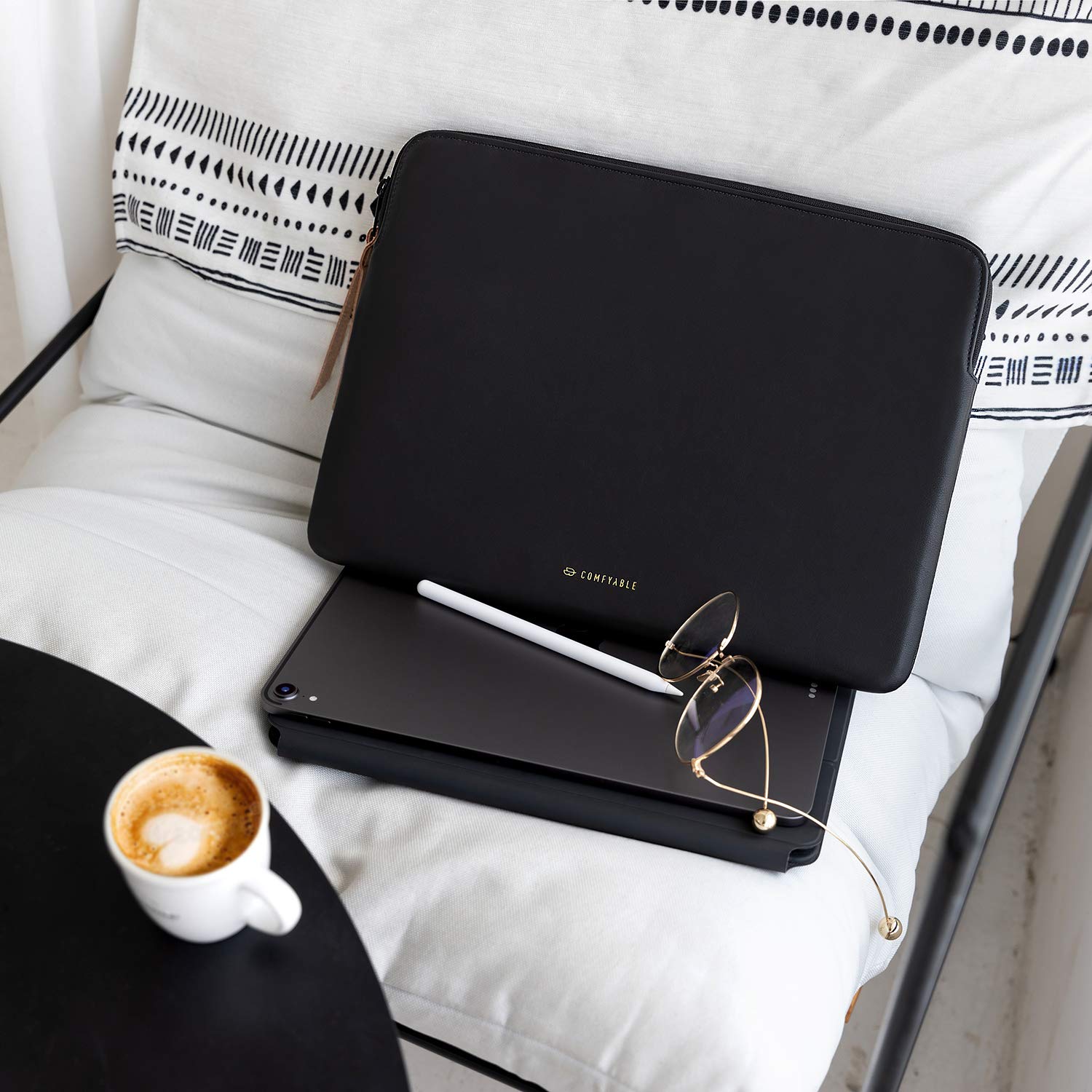 Comfyable Tablet Sleeve Compatible For Ipad Pro 12.9 Inch M2 2022 M1 2021 2020 & Smart/Magic Keyboard With Pencil Holder   Pu Le