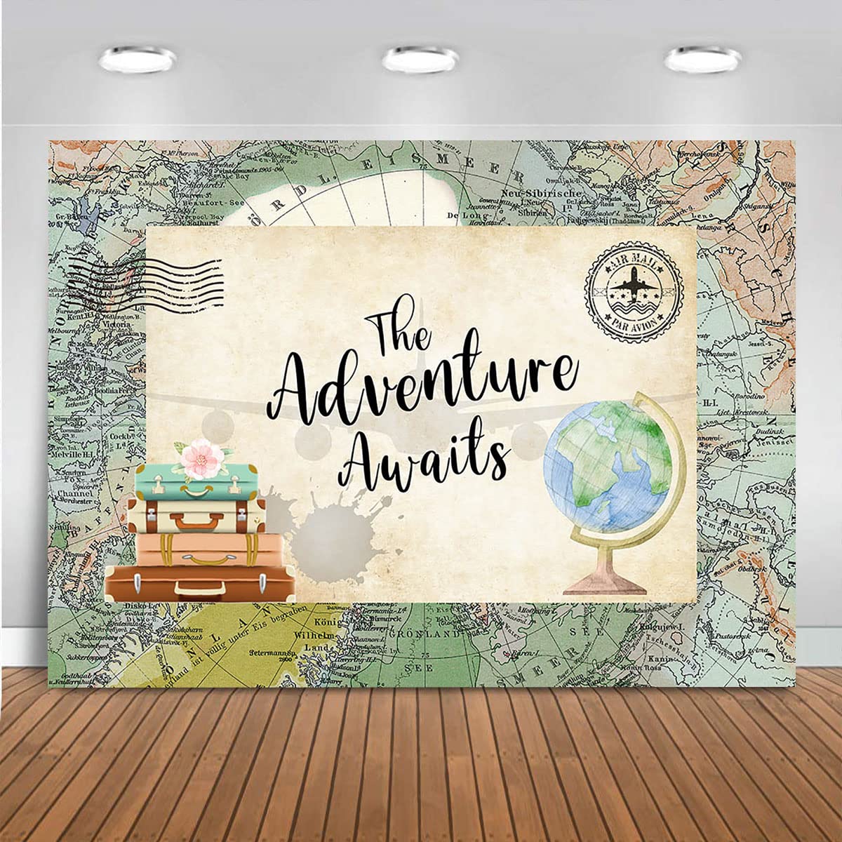 Mocsicka Adventure Awaits Backdrop Travel Themed Decorations Let The Adventure Begin Travel Around The World Baby Shower Birthda