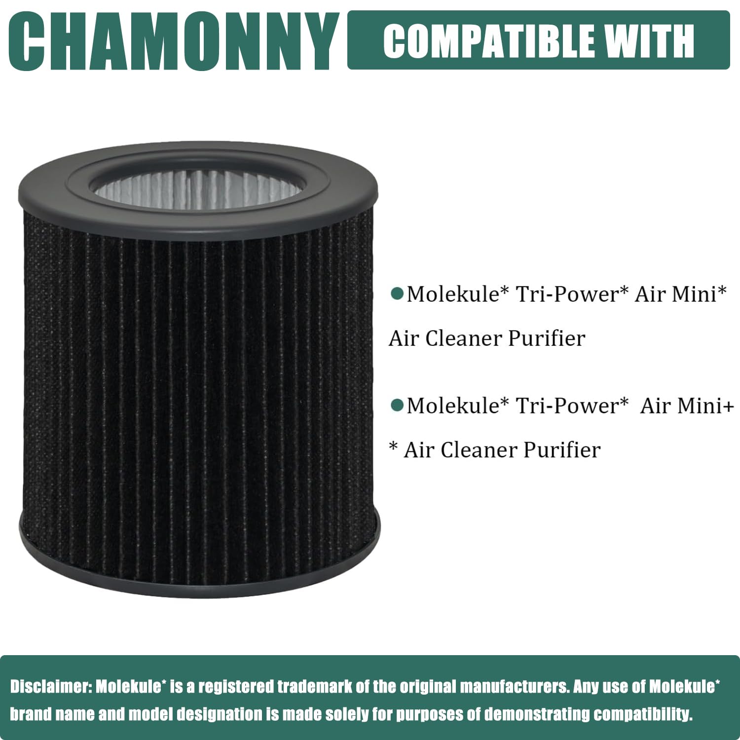 Chamonny Air Mini Peco-Hepa Tri-Power Filter Replacement, Compatible With Molekule Peco-Hepa Tri-Power Air Mini And Air Mini+ Ai
