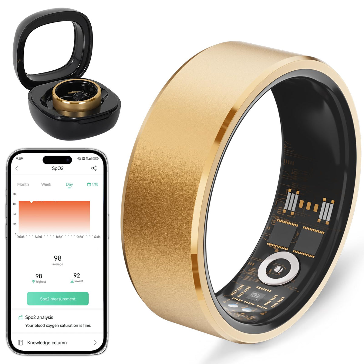 Gysoa Smart Ring Health Fitness Tracker For Women Men