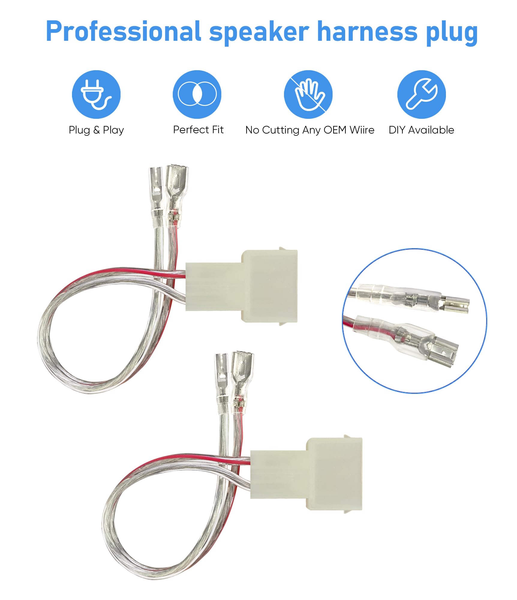 Car Front Rear Door Speaker Wiring Harness Connector Plug Replacement For Honda 1986 2019 Civic Accord Odyssey,Acura 1986 2010 I