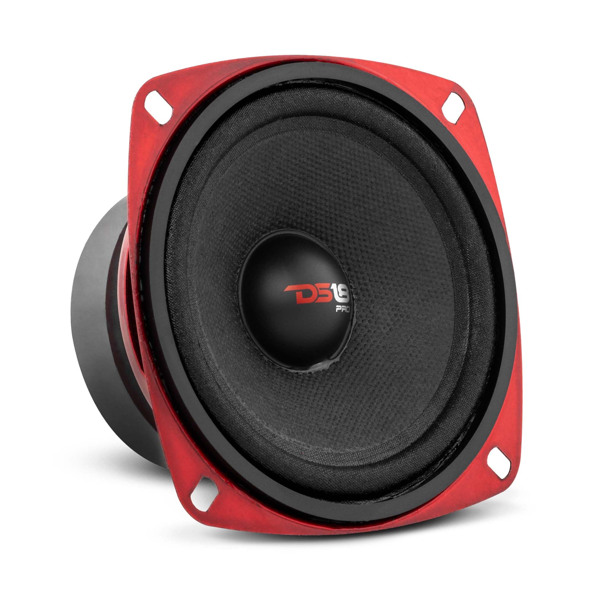Ds18 Pro X4M Loudspeaker   4'', Midrange, Red Steel Basket, 200W Max, 100W Rms, 8 Ohms   Premium Quality Audio Door Speakers For
