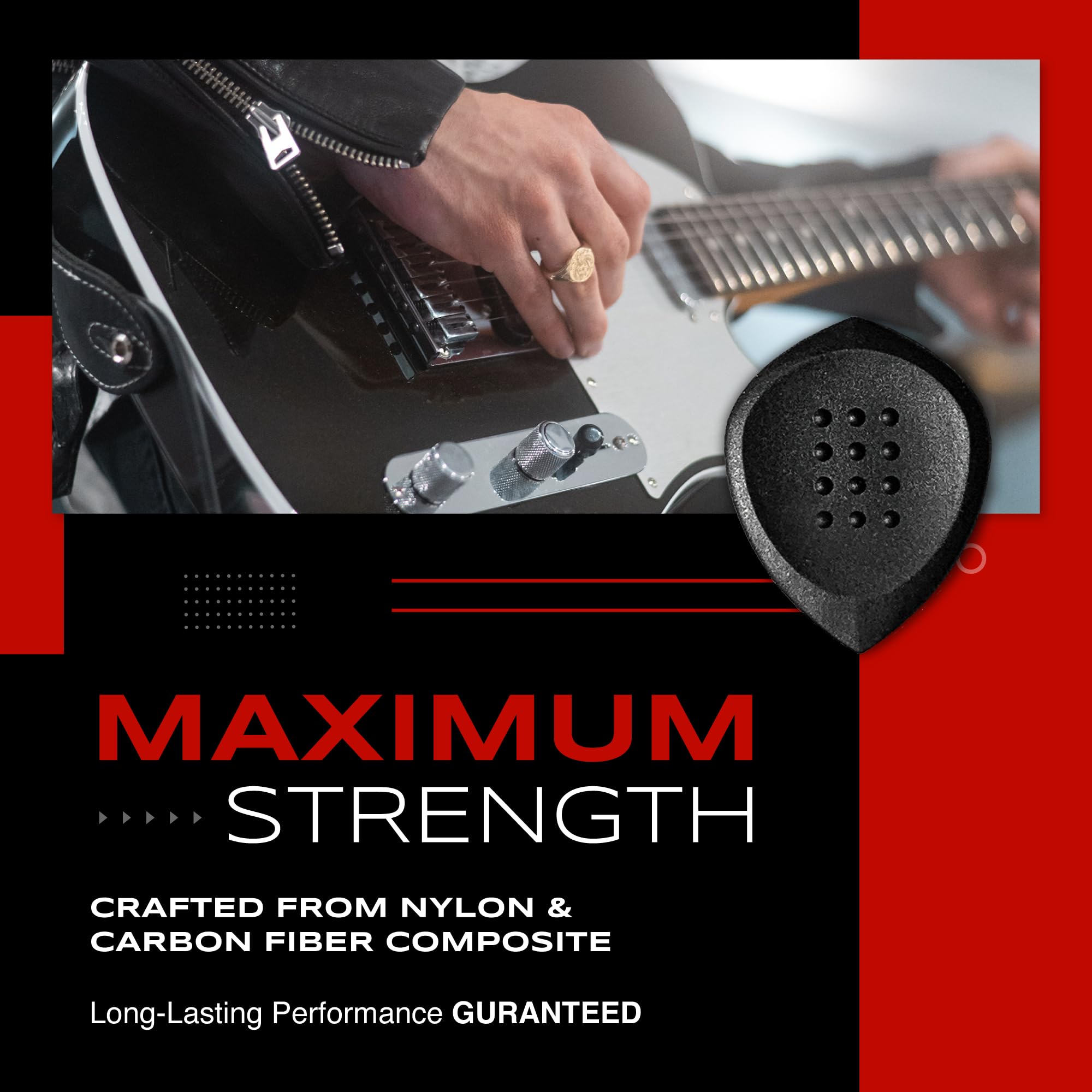 Acoustik Attak Stealth Structured Guitar Pick   Small Beveled Guitar Picks, Unique Tone (10 Pack, Black)