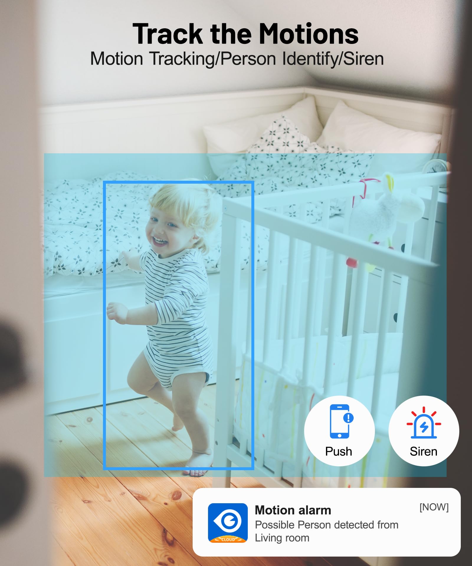 Galayou Indoor Security Camera 2K, Pet Camera, 360 Degree Wifi Home Security Camera For Baby/Elder/Nanny With Night Vision, Sire