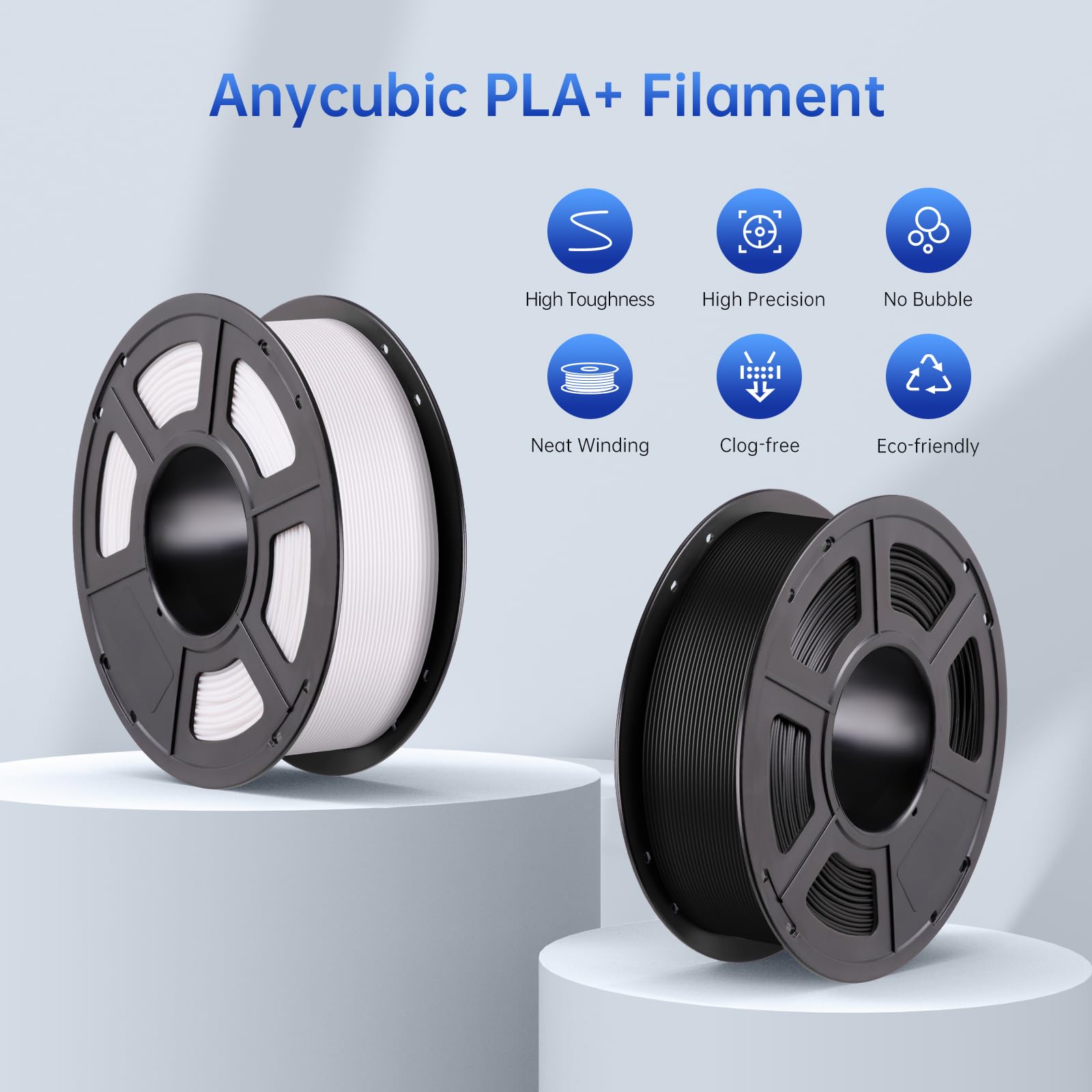 Anycubic Pla Plus (Pla+) 3D Printer Filament 1.75Mm Bundle, Dimensional Accuracy +/  0.02Mm, High Toughness, Print With Most Fdm