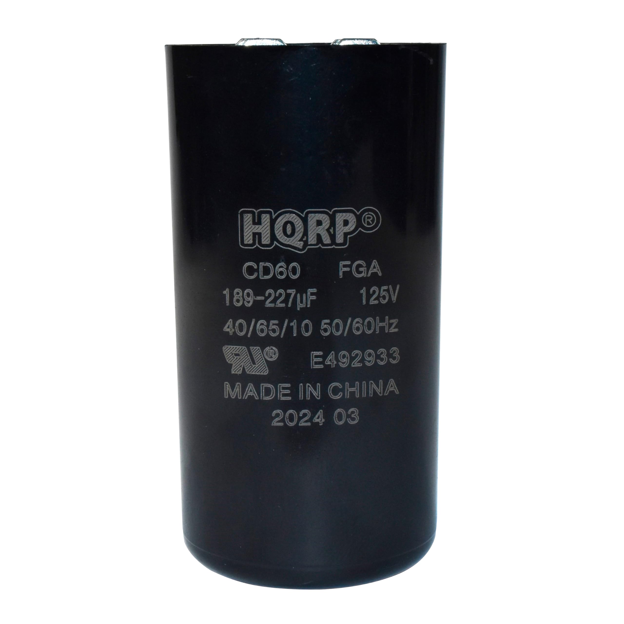 Hqrp 189 227Uf 125V Start Capacitor Works With Ac Electric Motor Start Hvac Blower Compressor Pump 189 227Mfd Cd60, Ul Listed