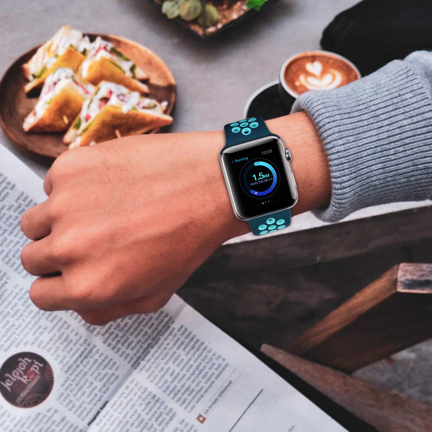 Sport Bands Compatible For Apple Watch Bands 38Mm/40Mm/41Mm/42Mm Series 10,Soft Silicone Sport Women Men Replacement Strap Compa