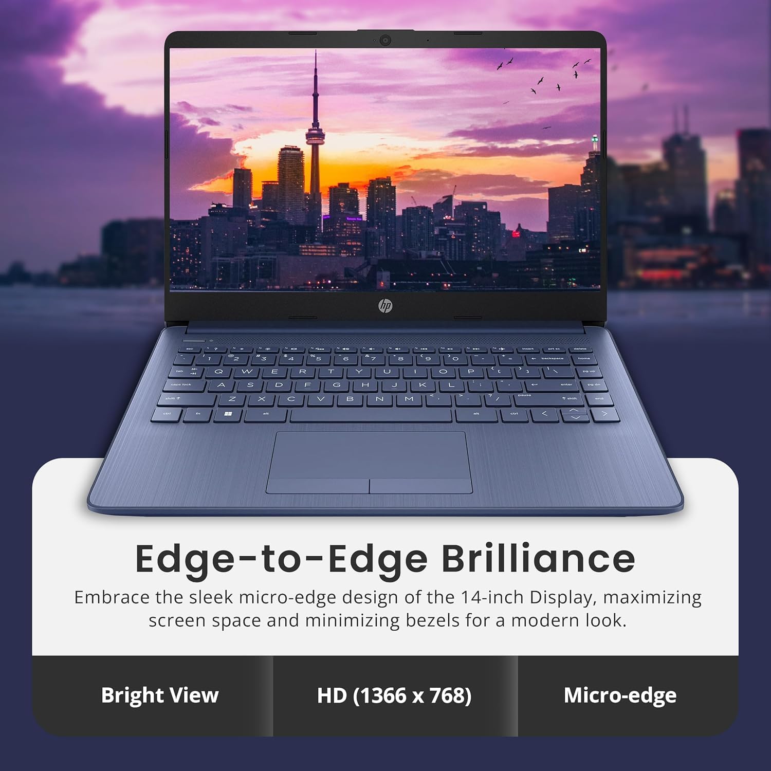 Hp New 14 Hd Ultral Light Thin Laptop, Quad-Core Intel Celeron Processor, 8Gb Ram, 192Gb (64Gb Emmc+ 128Gb Card), Wi-Fi, Upto 11