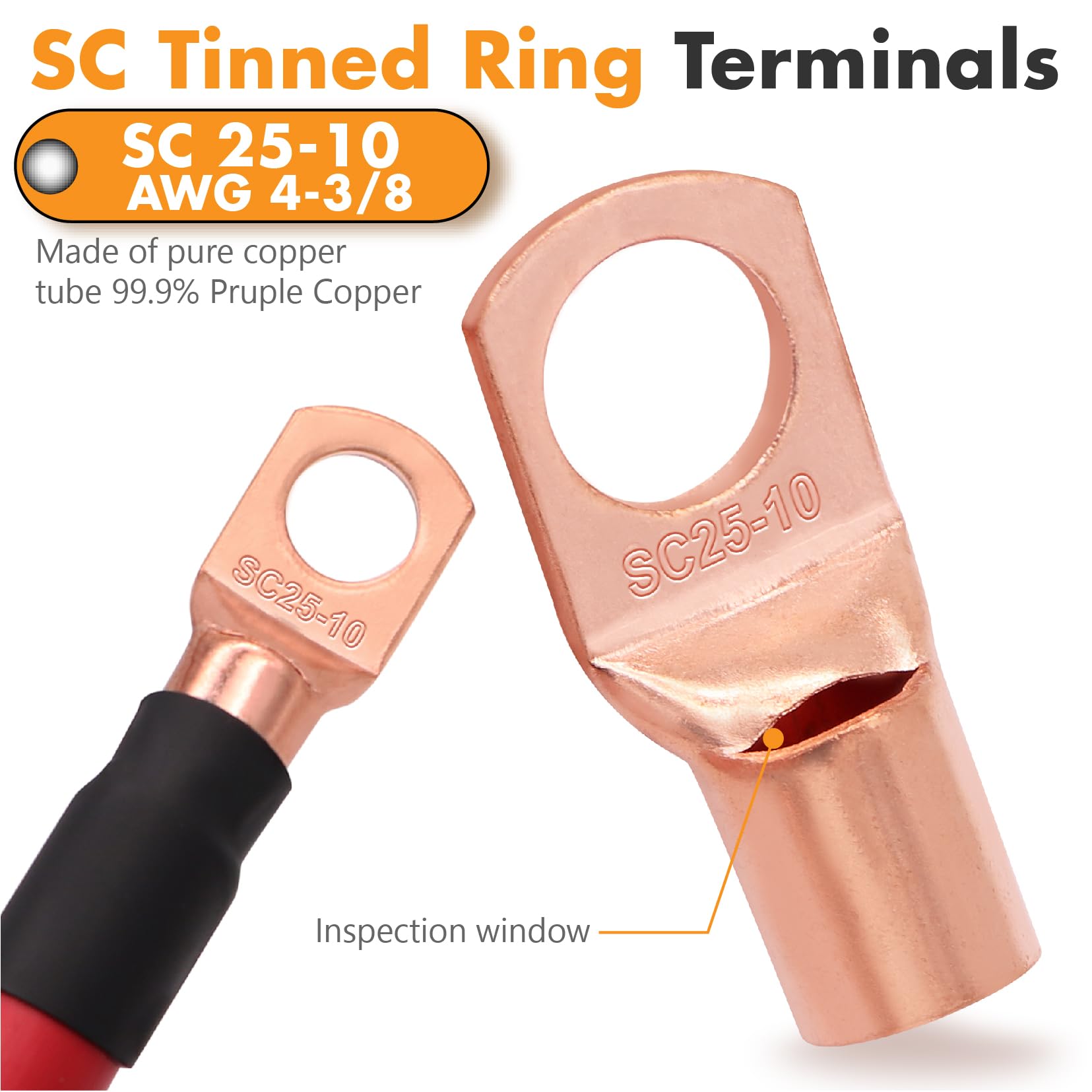 Jeemiter 4 Gauge Wire Copper Clad Aluminum   Primary Automotive Wire, Car Amplifier Power & Ground Cable, Battery Cable With Lug