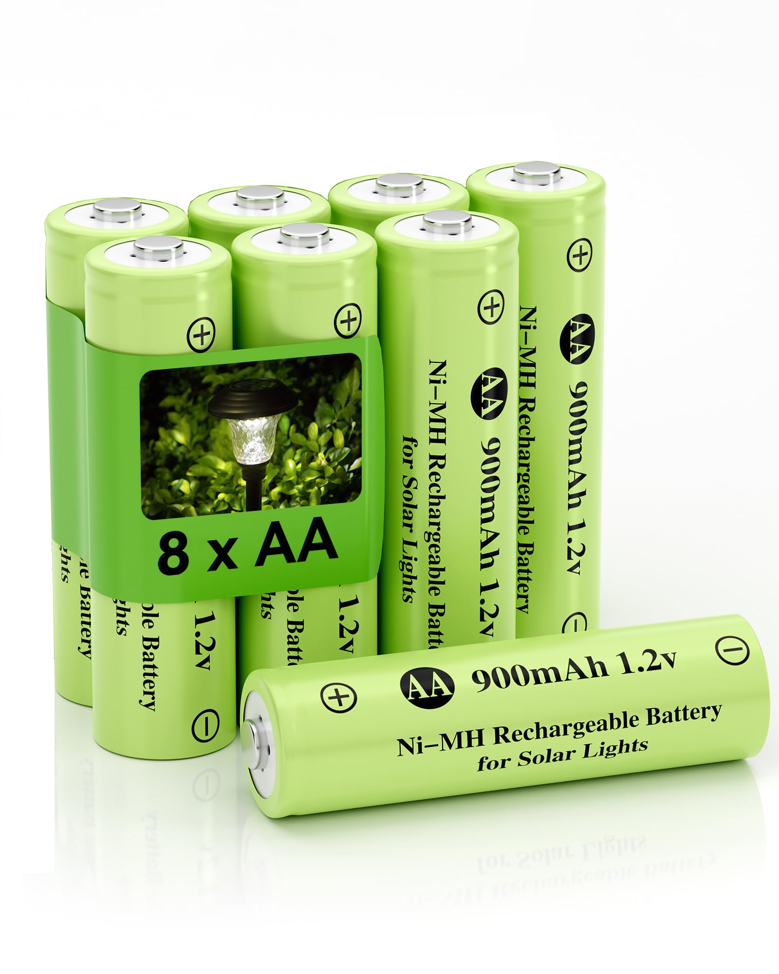 Howardly 1.2v AA Ni-MH Rechargeable Battery, AA 900mAh 1.2V Rechargeable Battery Pre-Charged, High Capacity for Outdoor Solar Li