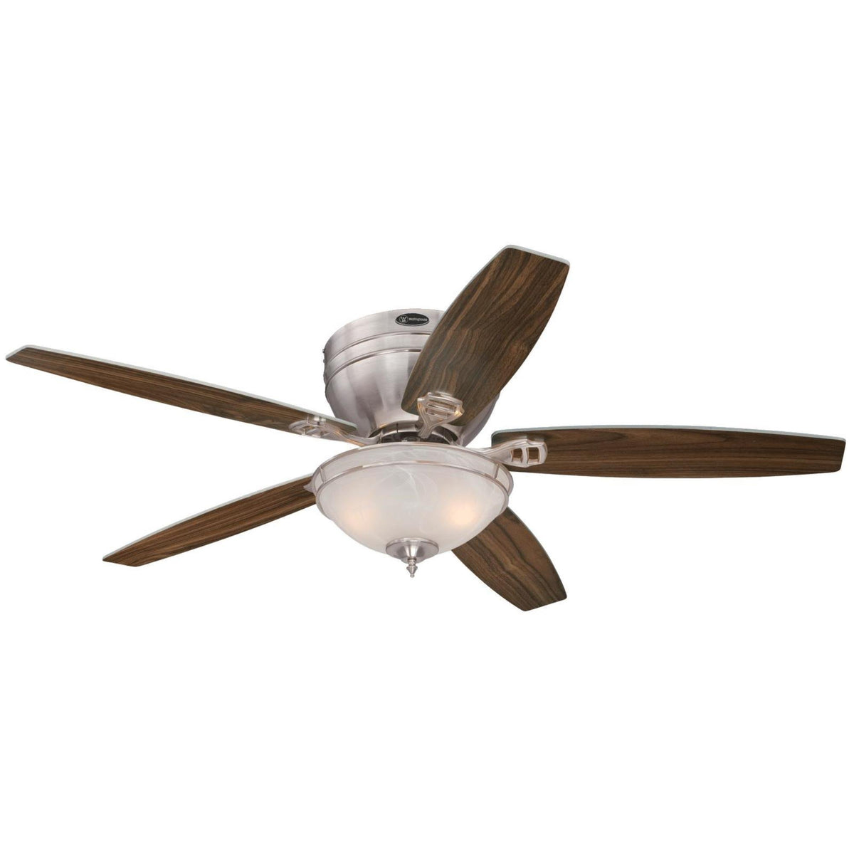Westinghouse Lighting 7209700 Traditional Carolina Led 52 Inch Brushed Nickel Indoor Ceiling Fan, Led Light Kit With White Alaba