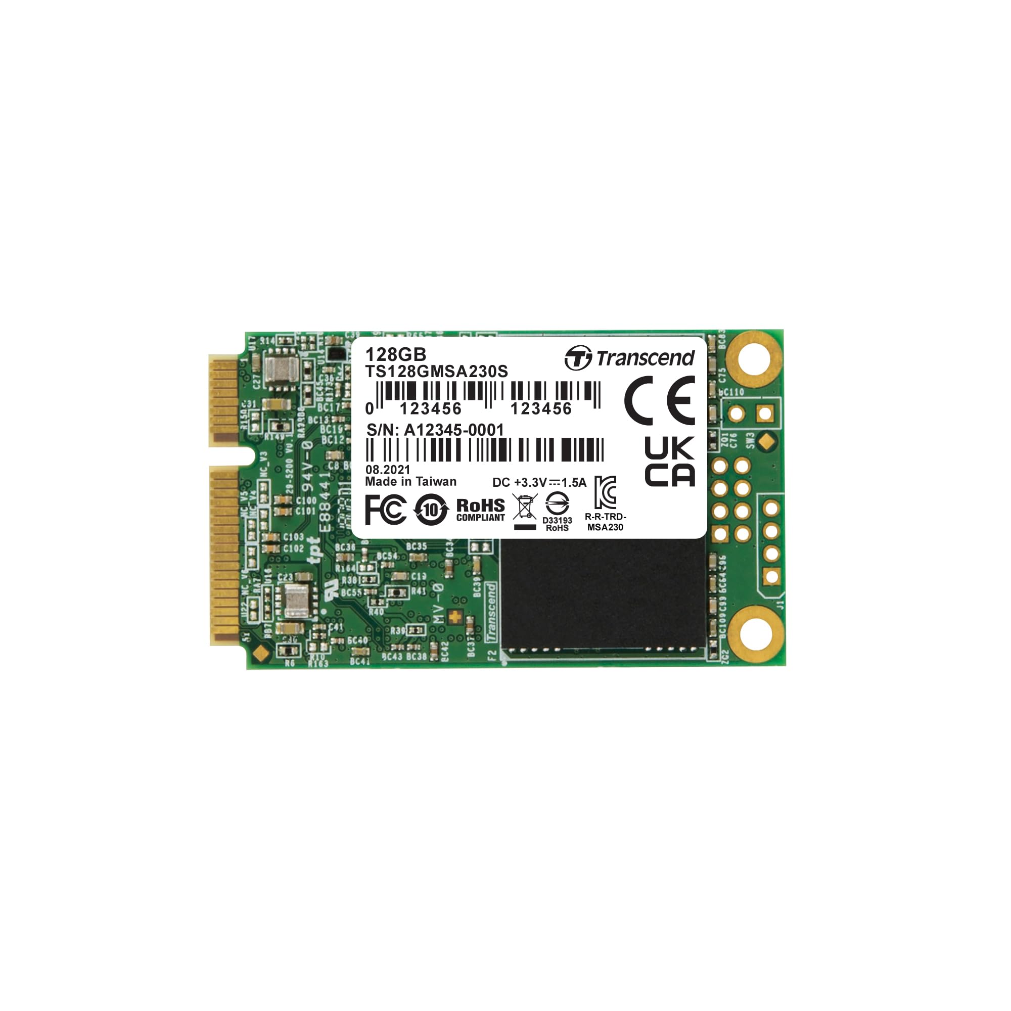 Transcend 128GB mSATA SSD with Dram Cache, Up to 550MB/s, Mini SATA III 6G/s Internal Solid State Drive for Ultrabook, Desktop, 