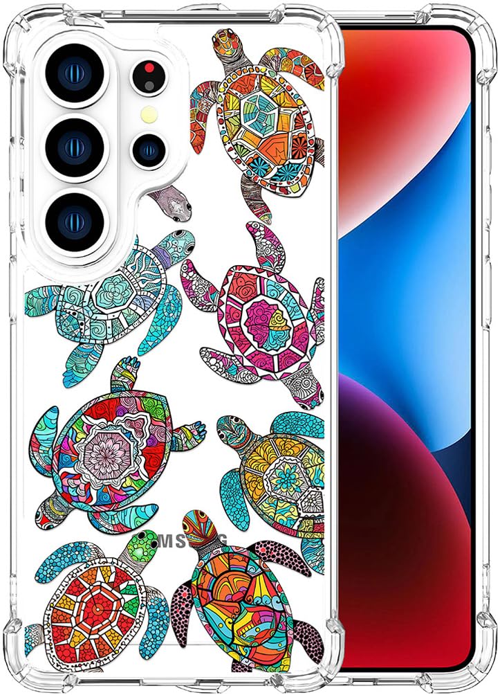 ENDIY Compatible with Samsung Galaxy S26 Ultra Cases with Design, Cute Transparent Phone Case for Women Girls Girly with Heavy D