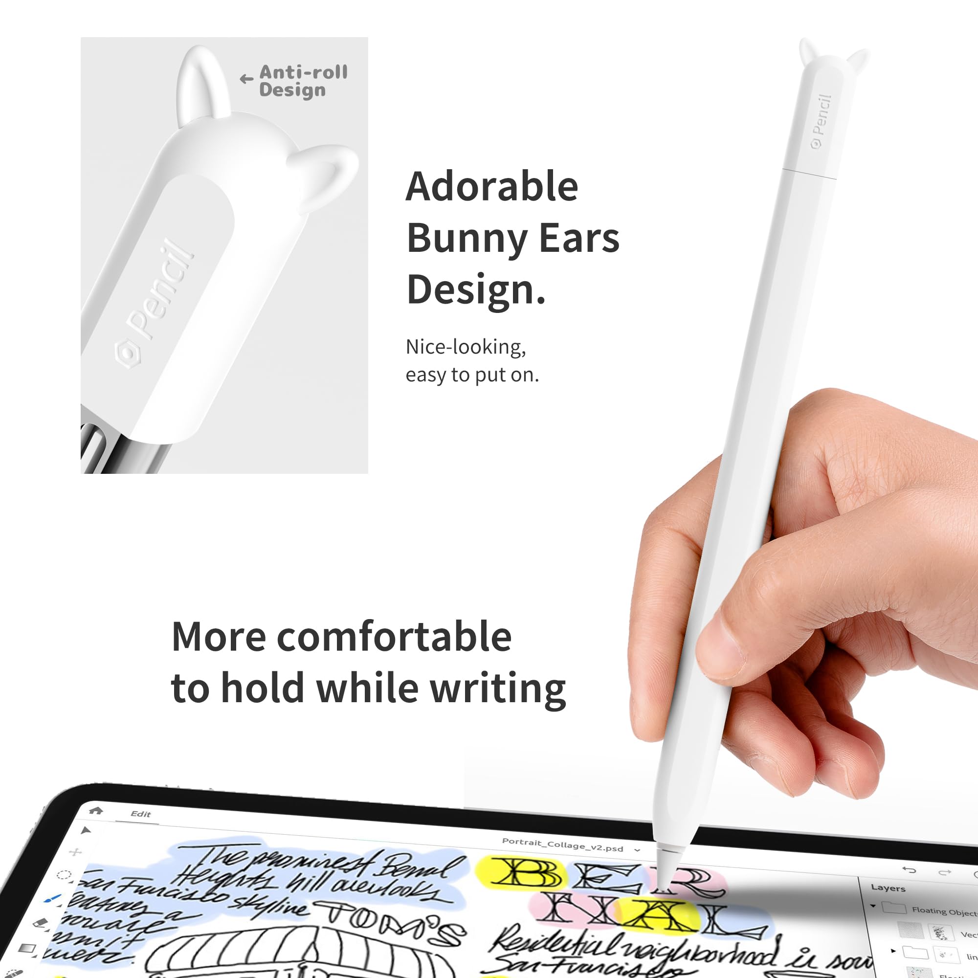 Eletiuo Silicone Case Compatible With Apple Pencil (Usb C),Protective Holder Grip Sleeve With Cap Accessories,Anti Slip Cover Su