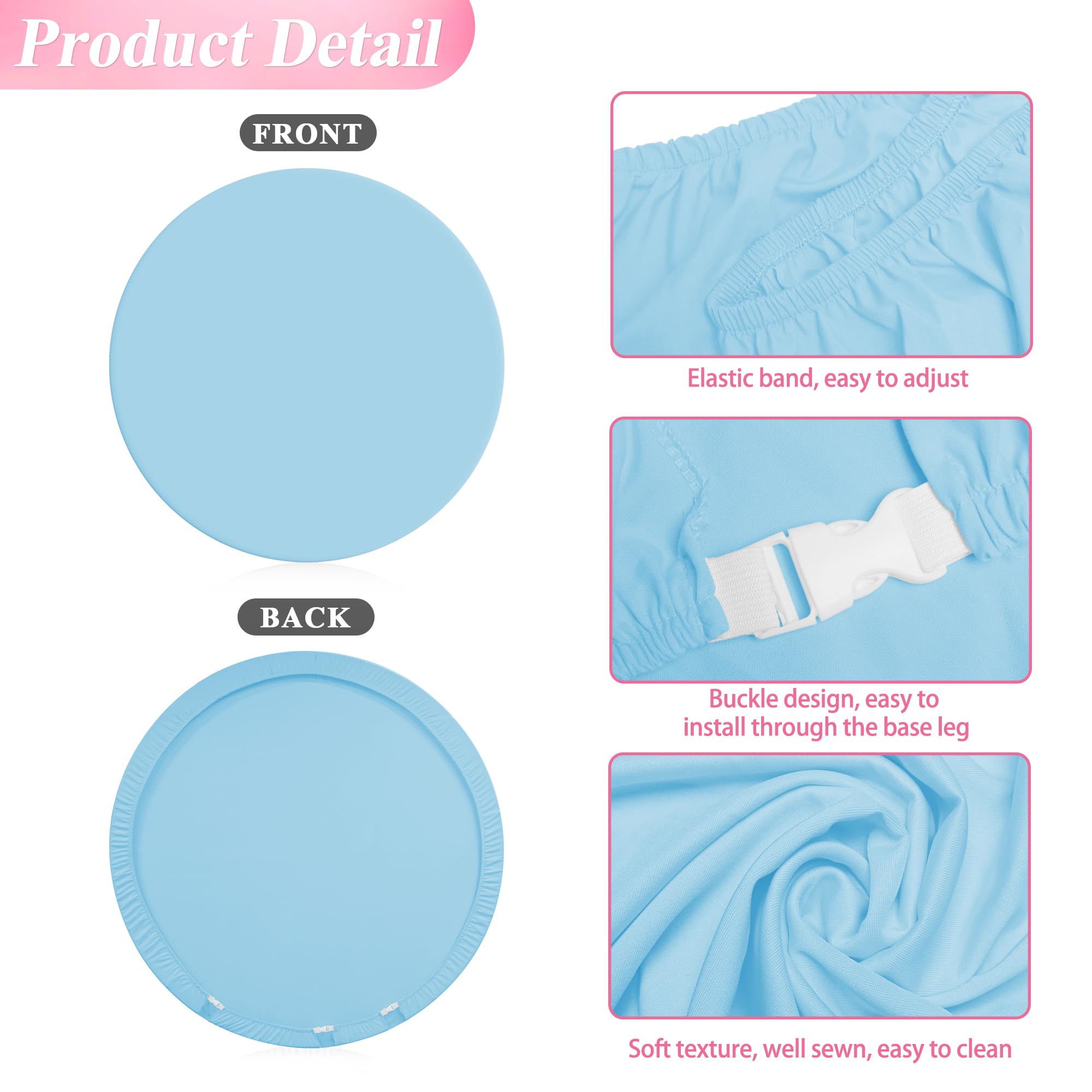 Wokceer 7.2Ft Round Backdrop Cover Round Arch Covers With Buckles Polyster Dusty Blue Circle Balloon Arch Cover For Wedding Birt