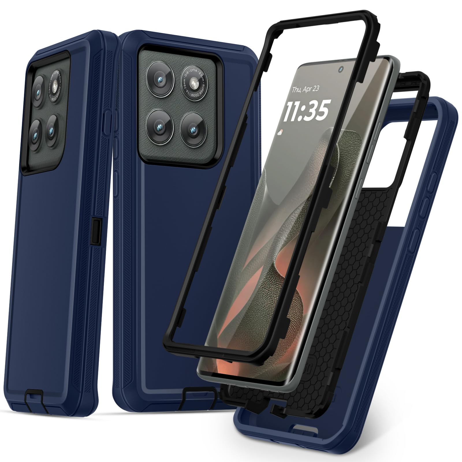 TOPAUX for Motorola Edge 2025 Case Anti-Shock Moto Edge 2025 Case 3-Layer Heavy Duty Full Body Protection Drop Impact Resistant 