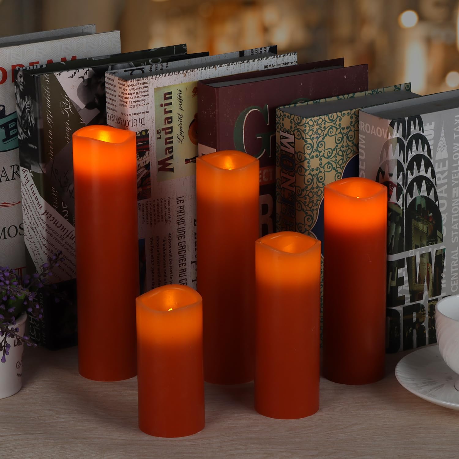 Vinkor Flameless Candles Battery Operated Candles Real Wax Pillar Led Candles With 10 Key Remote And Cycling 24 Hours Timer (Ora
