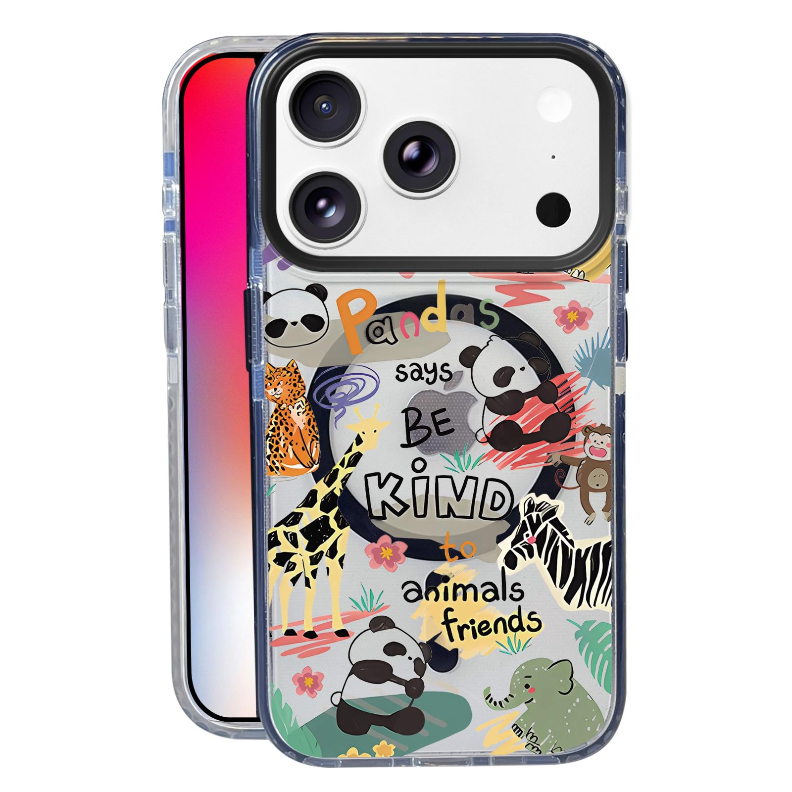 Nimeey Cute Animals Zoo for iPhone 17 Pro Max Case,MagSafe Compatible,Matte Soft Slim Shockproof Cover,Anti-Fingerprint,Anti-Yel