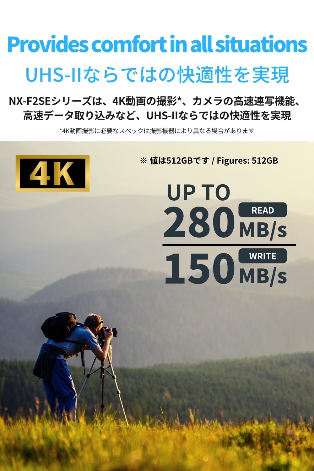 Nextorage 512Gb Sdxc Uhs Ii V60 Japanese Brand Max. Write Speed 100Mb/S Max. Read Speed 280Mb/S 4K Recording Nx F2Se512G/Ine Sd