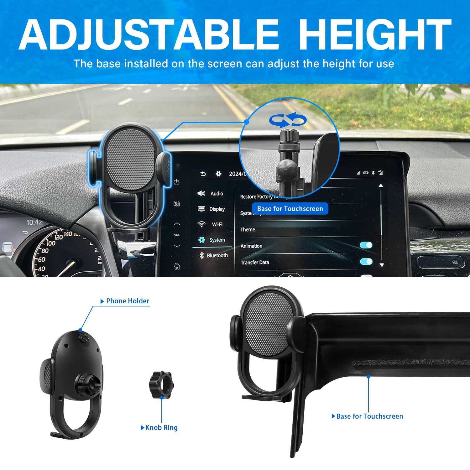 Mochent Car Phone Holder For Toyota Corolla 2019-2025 Corolla Cross 2022-2024 2025 Corolla Accessories, Cell Phone Mount With 8