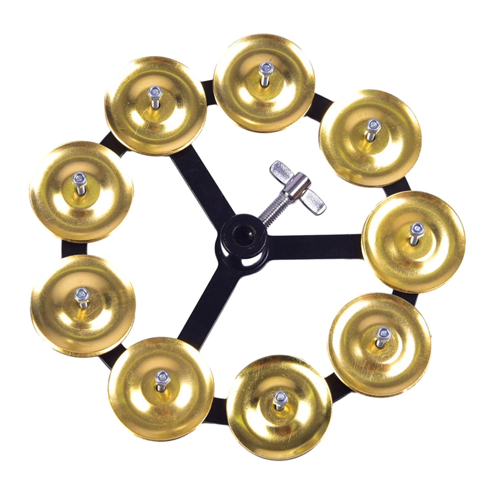 MERISHOPP Drum Cymbals Hi Hat Tambourine Bells Mountable Durable Percussion Instrument Single Gold|Musical Instruments & Gear|Pe